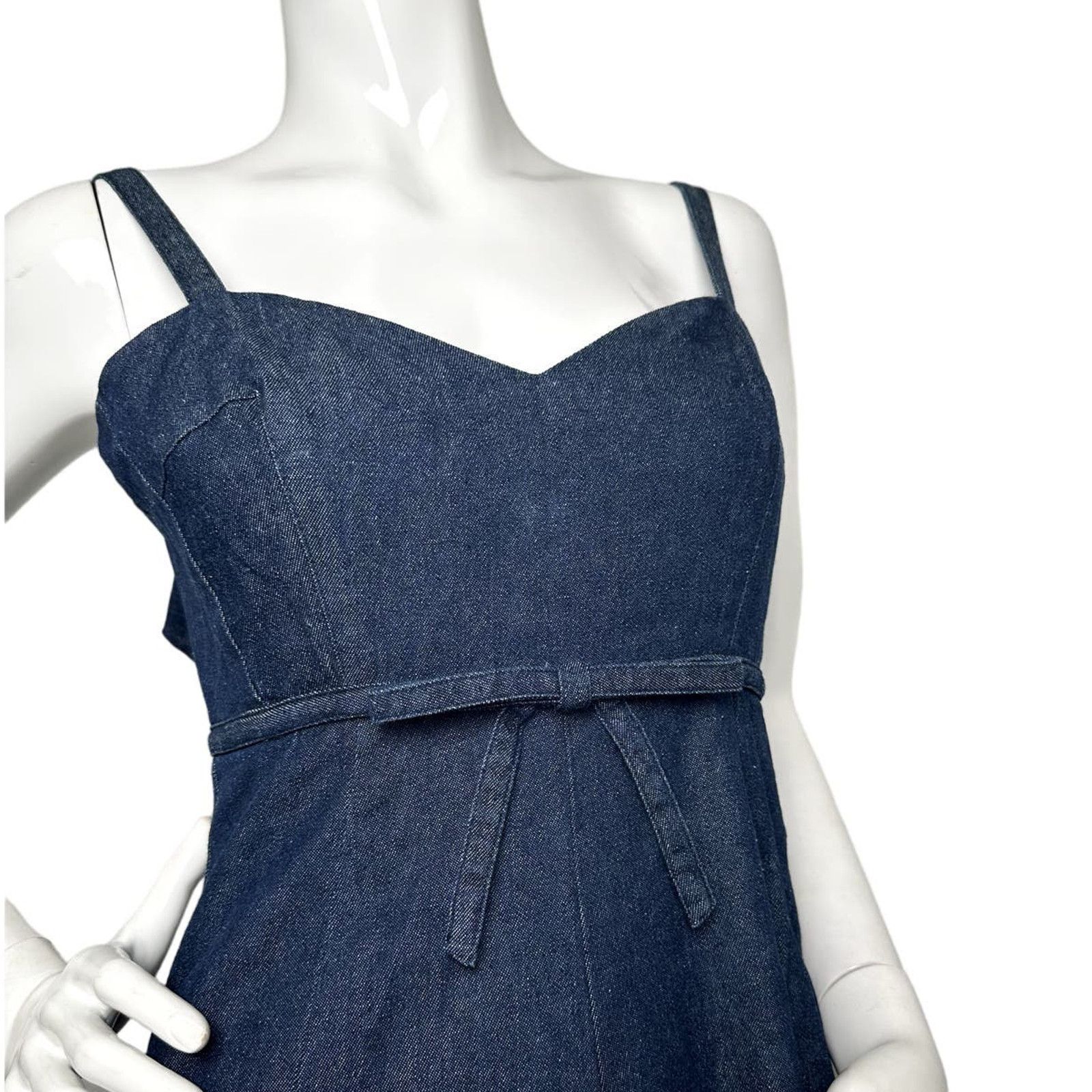 Kate Spade Kate Spade Denim Bow-waist Casual Dress in Indigo Size 2 Size XS / US 0-2 / IT 36-38 - 9 Thumbnail
