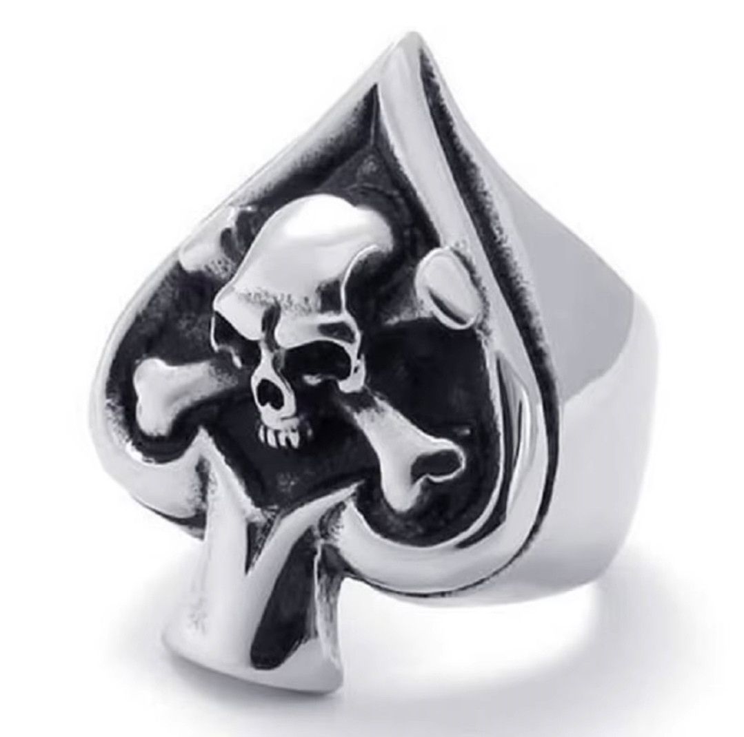 Japanese Brand × Jewelry × Vintage Skull Ace of Spades Ring Size 10 11 12 13 14 15 Size ONE SIZE - 2 Thumbnail