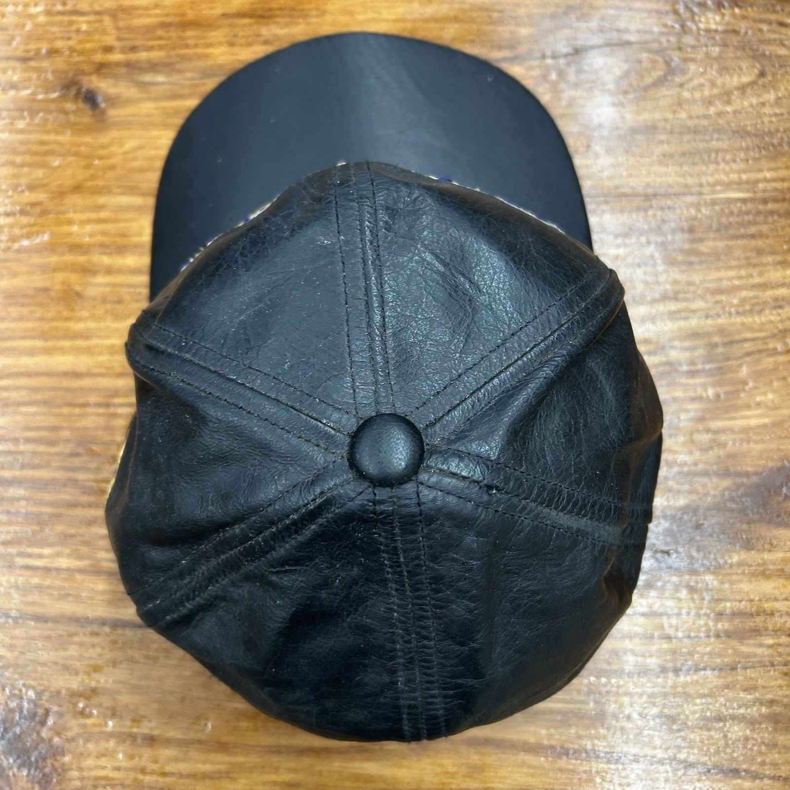 & Other Stories Vintage 90’s WVU Black Leather Hat Size ONE SIZE - 7 Thumbnail
