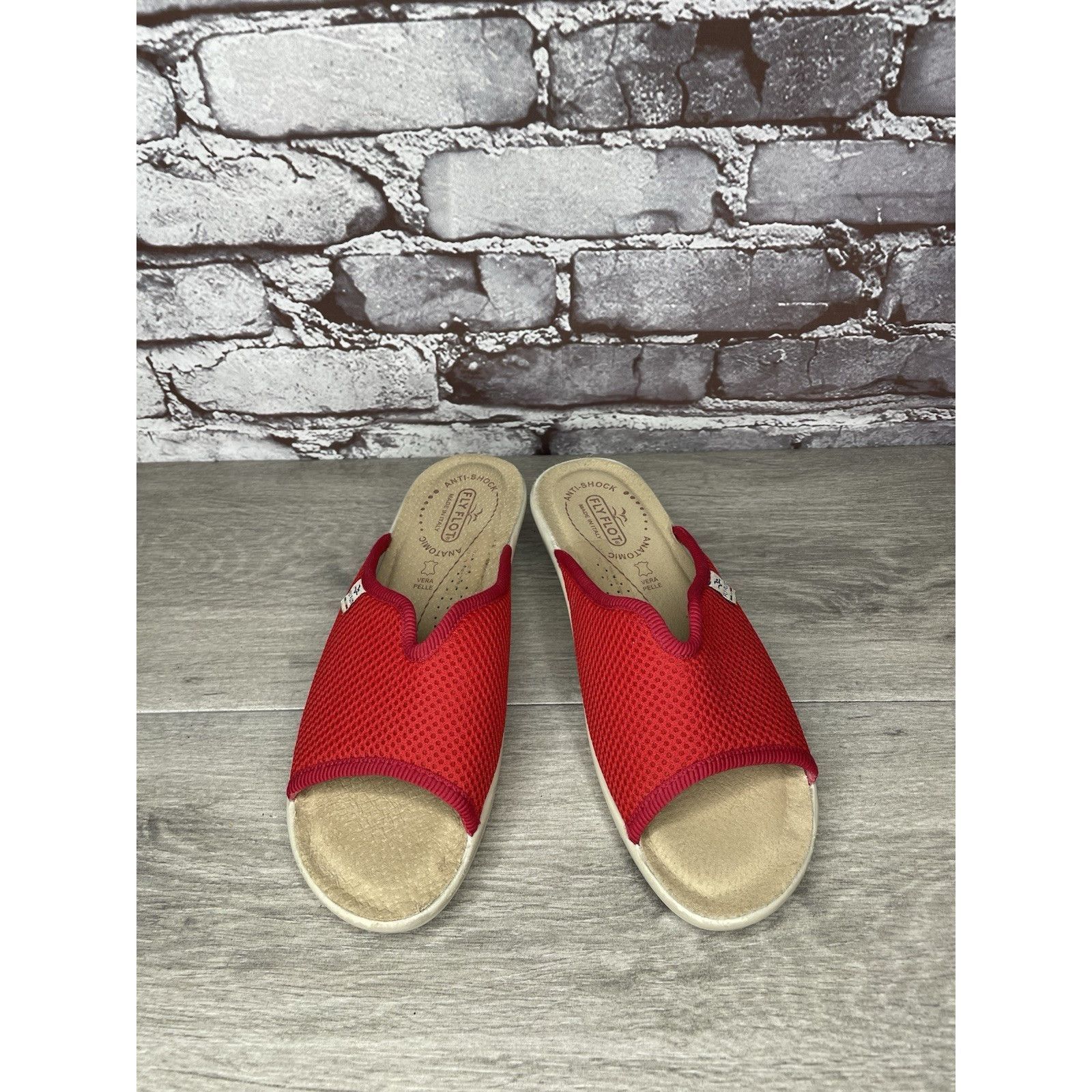 Other Fly Flot Anatomic Red Mesh Slide Wedge Comfort Casual Sandal Size US 6 / IT 36 - 11 Thumbnail