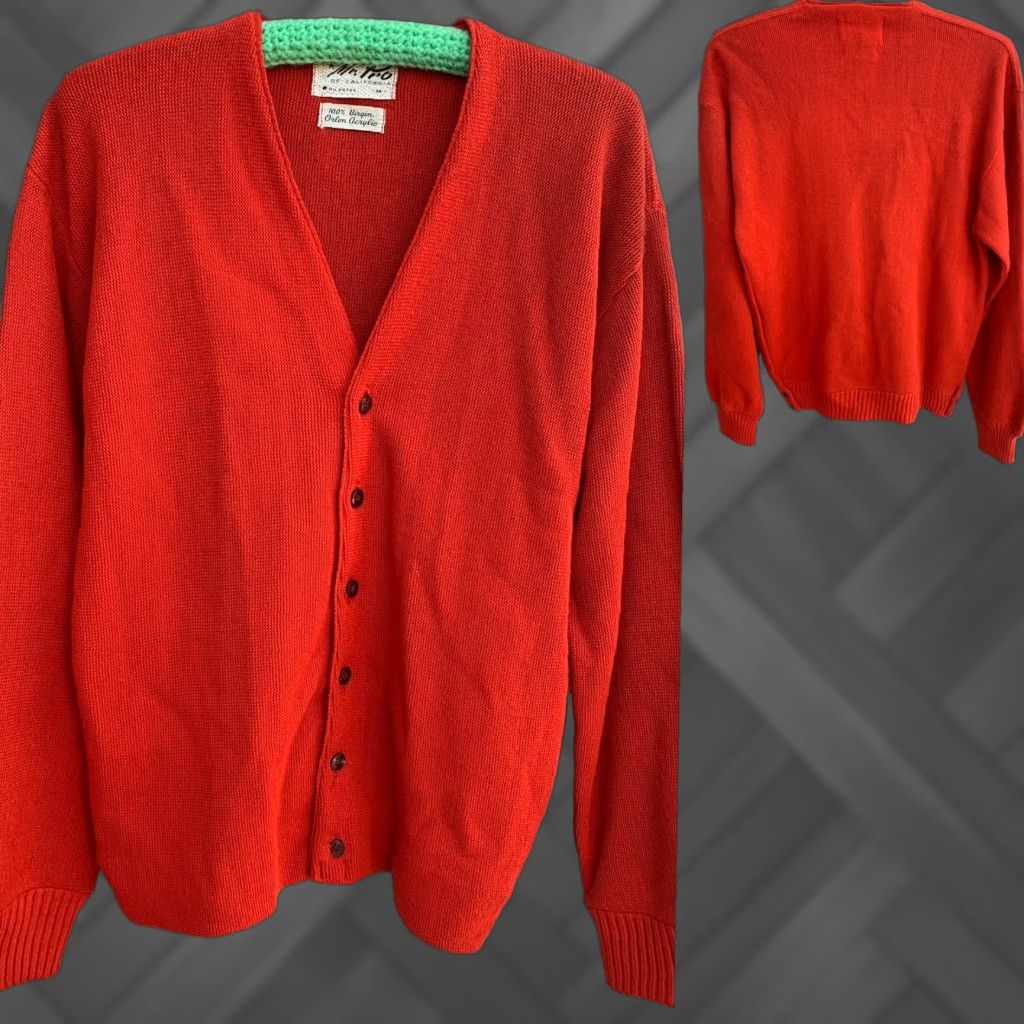 Vintage VINTAGE Mr. Pro of California cardigan sweater M 100% Virgin Orlon Acrylic Grunge 1960s Mens Girls Womens Size US M / EU 48-50 / 2 - 1 Thumbnail