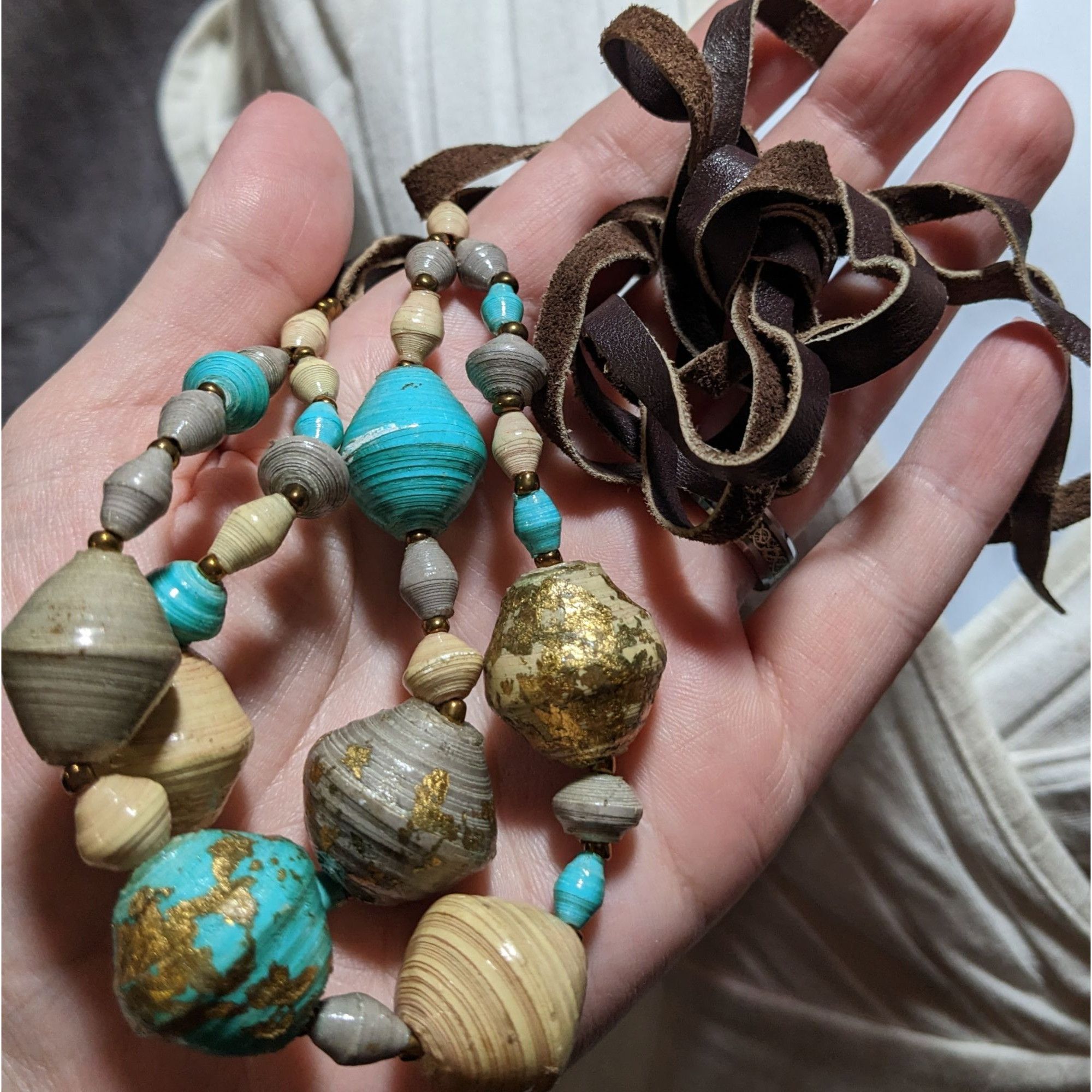 Other Bohemian Beaded Gold Flake Necklace Size ONE SIZE - 7 Thumbnail