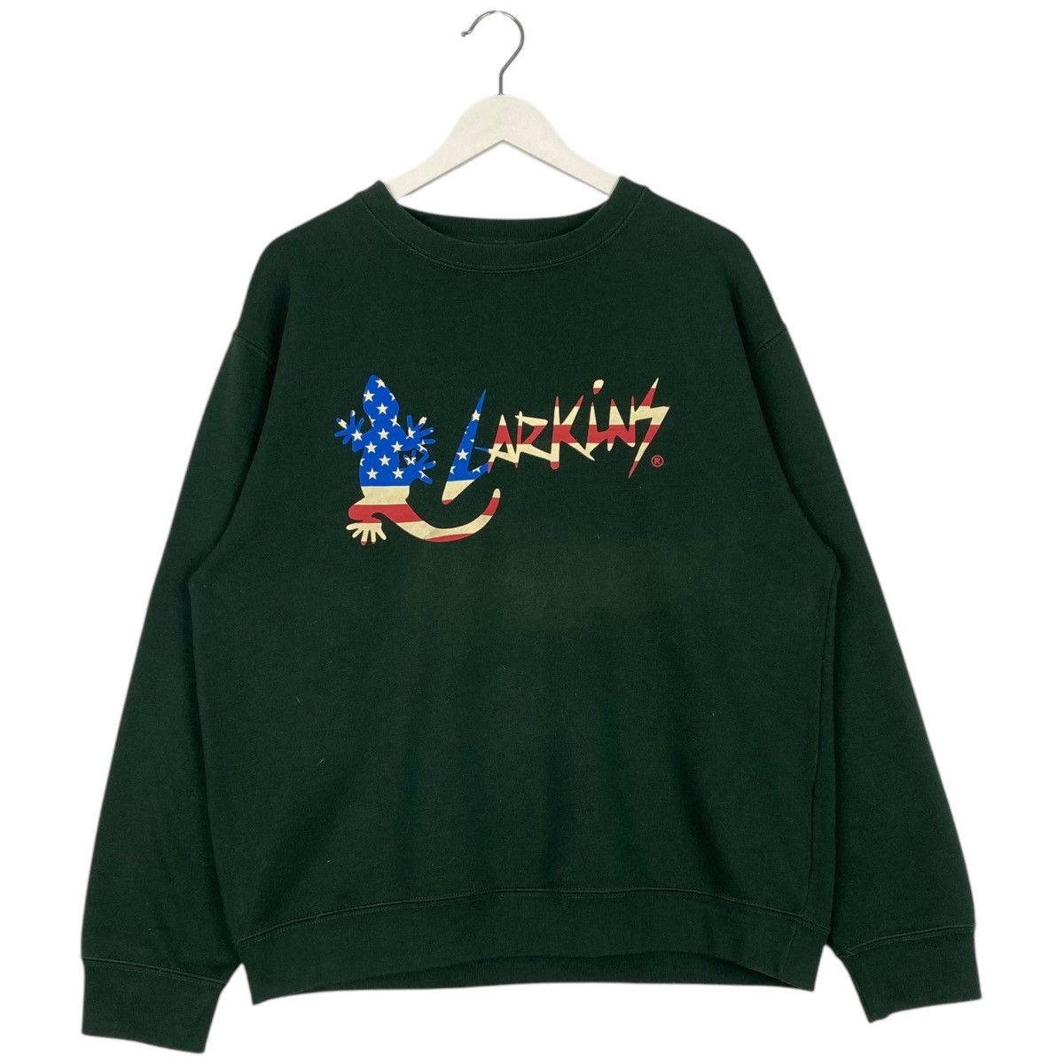 Designer × Vintage Vintage Larkinz Lizard Crewneck Sweatshirt Green Size US L / EU 52-54 / 3 - 1 Thumbnail