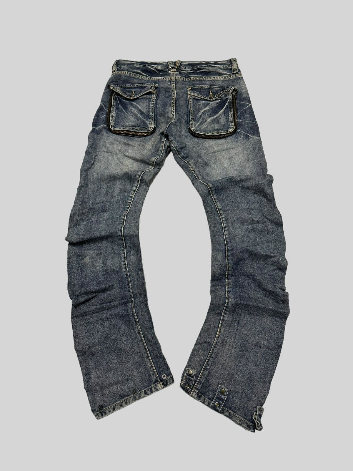 If Six Was Nine PPFM JCURVE LEG 3D POCKET ZIPPER DENIM JEANS Size US 31 - 2 Thumbnail