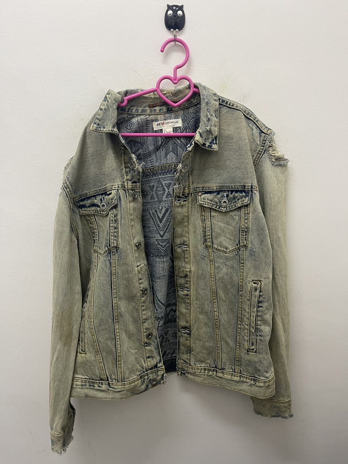 Coachella Rare COACHELLA X H&M Distressed Denim Jacket Size US L / EU 52-54 / 3 - 7 Thumbnail