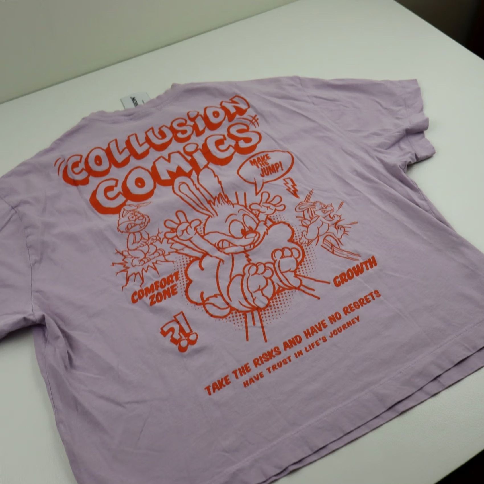 Vintage COLLUSION COLLUSION COMICS Bunny T Shirt Mens L Purple Orange Graphic Print Short Sleeve Crew Neck Vintage: No Size US L / EU 52-54 / 3 - 7 Thumbnail