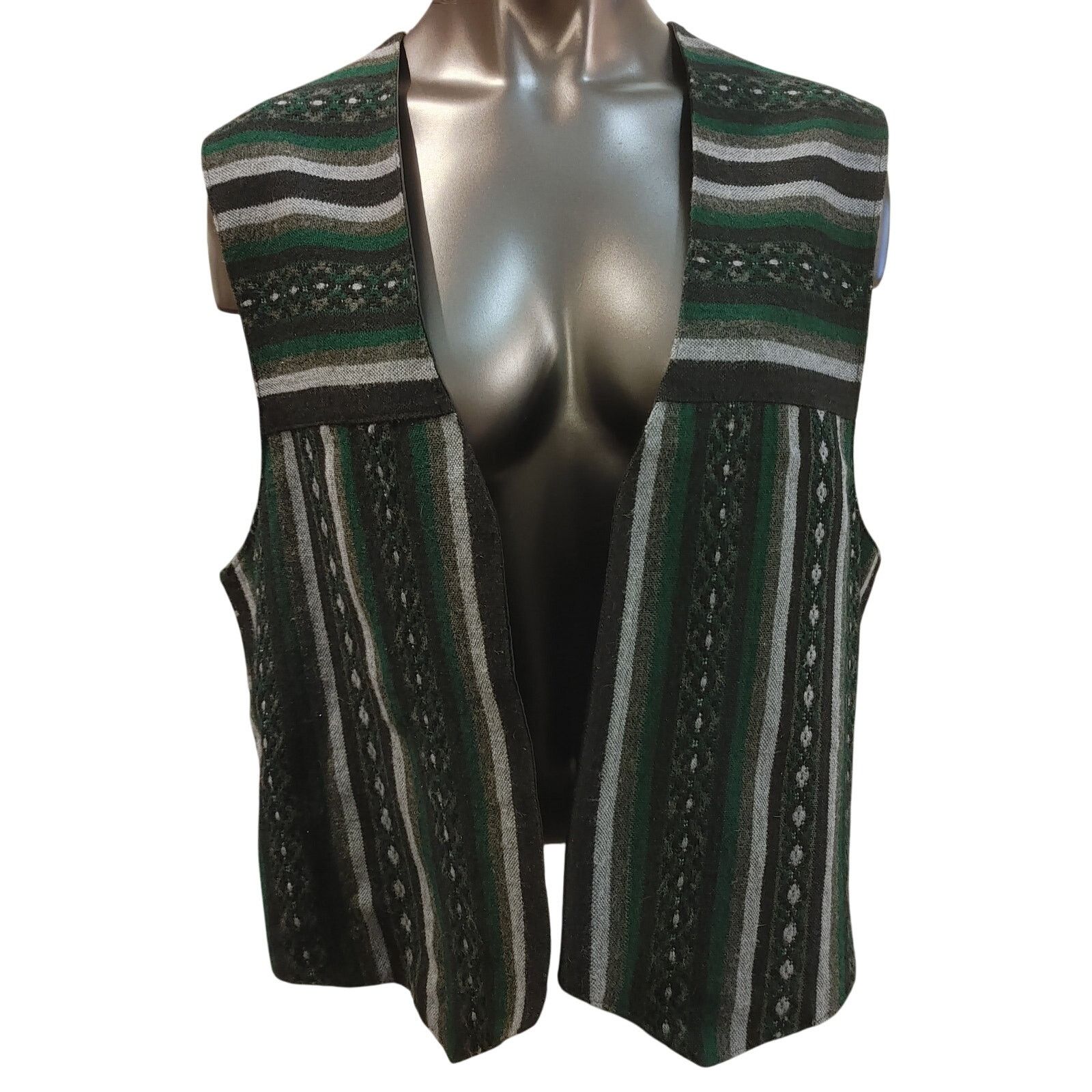 Other Yuri Co. Handmade Women L 100% Woll Black Open Front SS Vest Size US L / EU 52-54 / 3 - 1 Thumbnail