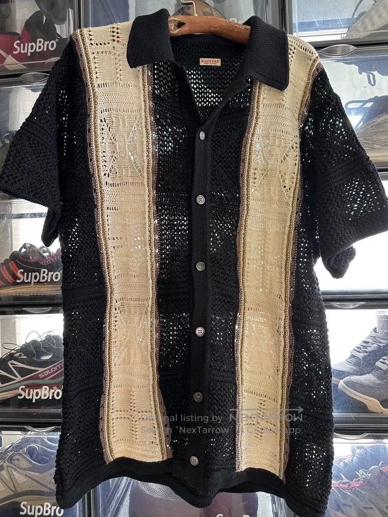 Kapital KAPITAL Vintage Knit Hollow-out Short Sleeve Shirt Size US L / EU 52-54 / 3 - 1 Thumbnail
