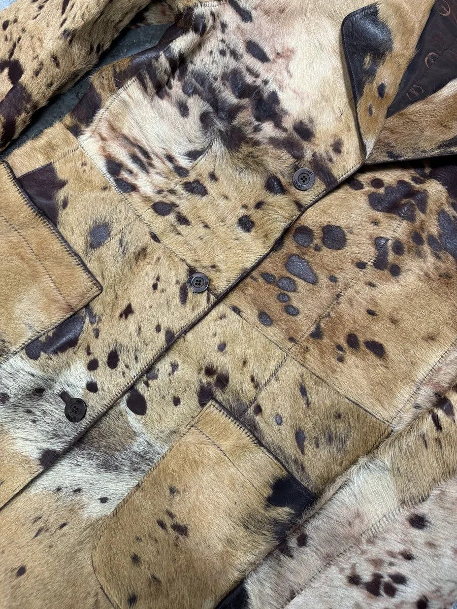 Just Cavalli AW2004 Cavalli Brown & Beige Pony Hair Caw Effect Trench Coat Size S / US 4 / IT 40 - 10 Thumbnail
