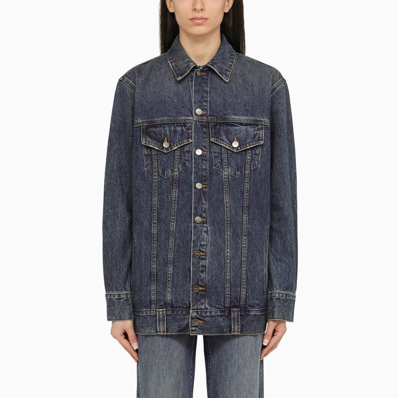 image of Khaite The Ross Blue Denim Jacket, Women's (Size XS)