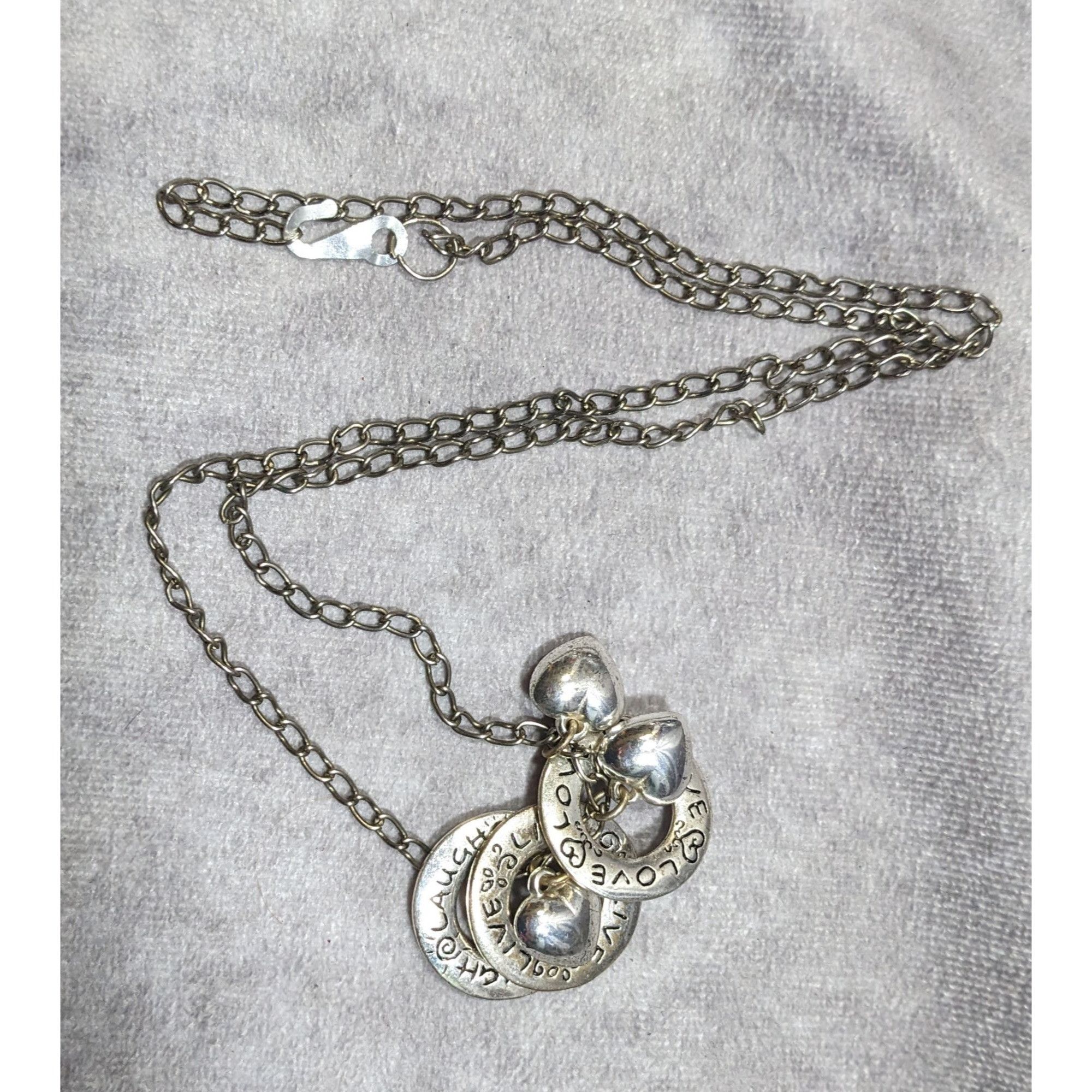 Other Live Laugh Love Ring And Heart Charm Silver Tone Necklace Size ONE SIZE - 5 Thumbnail