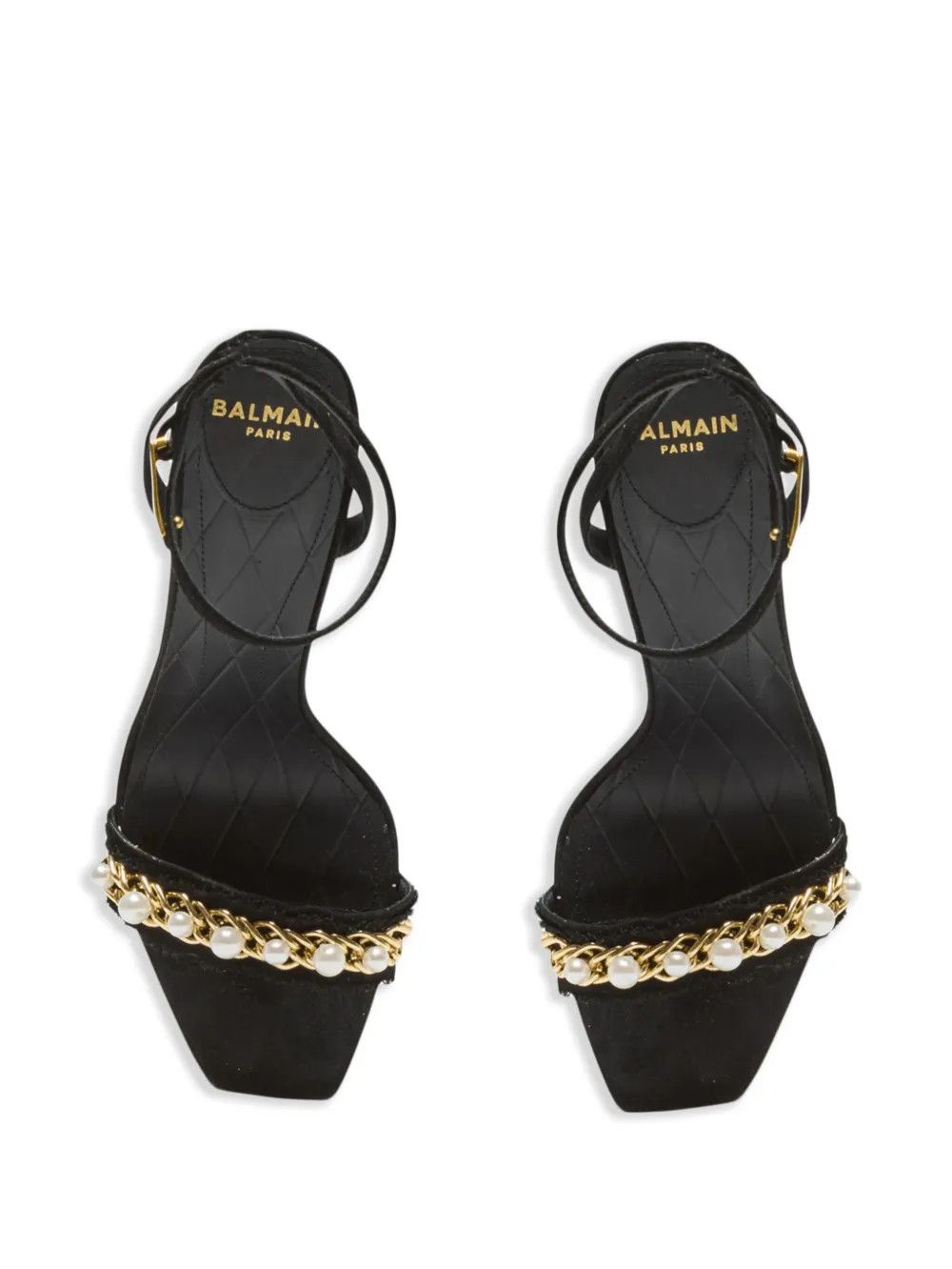 Balmain o1s1wg111225 110mm Suede Sandals in Black Size US 6 / IT 36 - 3 Thumbnail