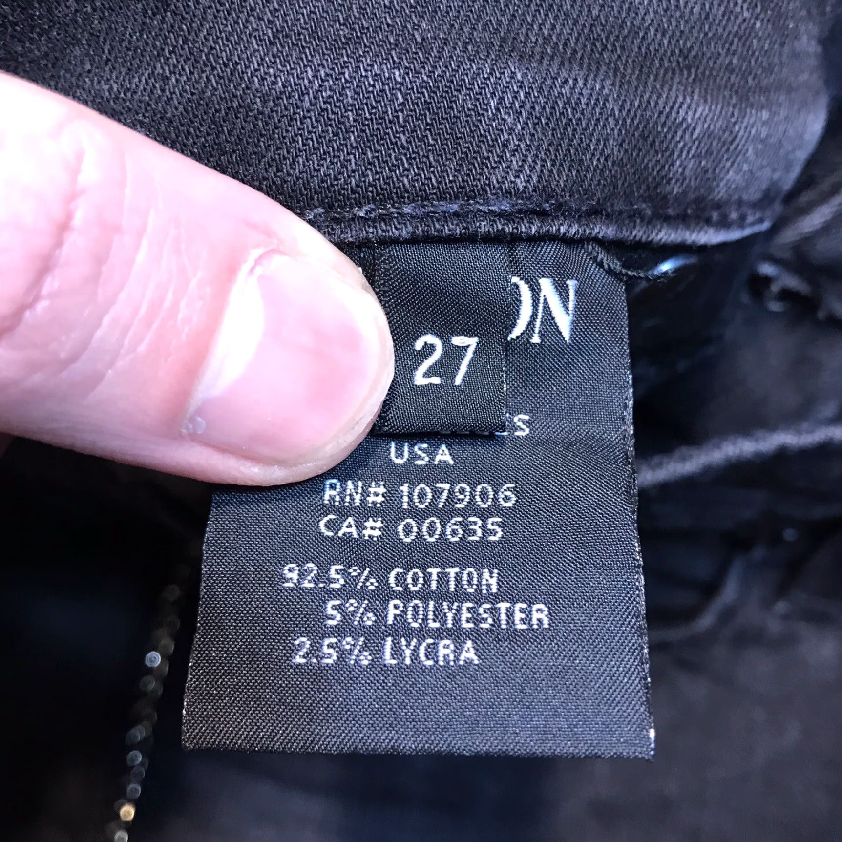 Hudson HUDSON Luna Jeans Womens 27 X 27 Inseam Black Super Skinny Crop Chain Sides Size 27" / US 4 / IT 40 - 7 Thumbnail