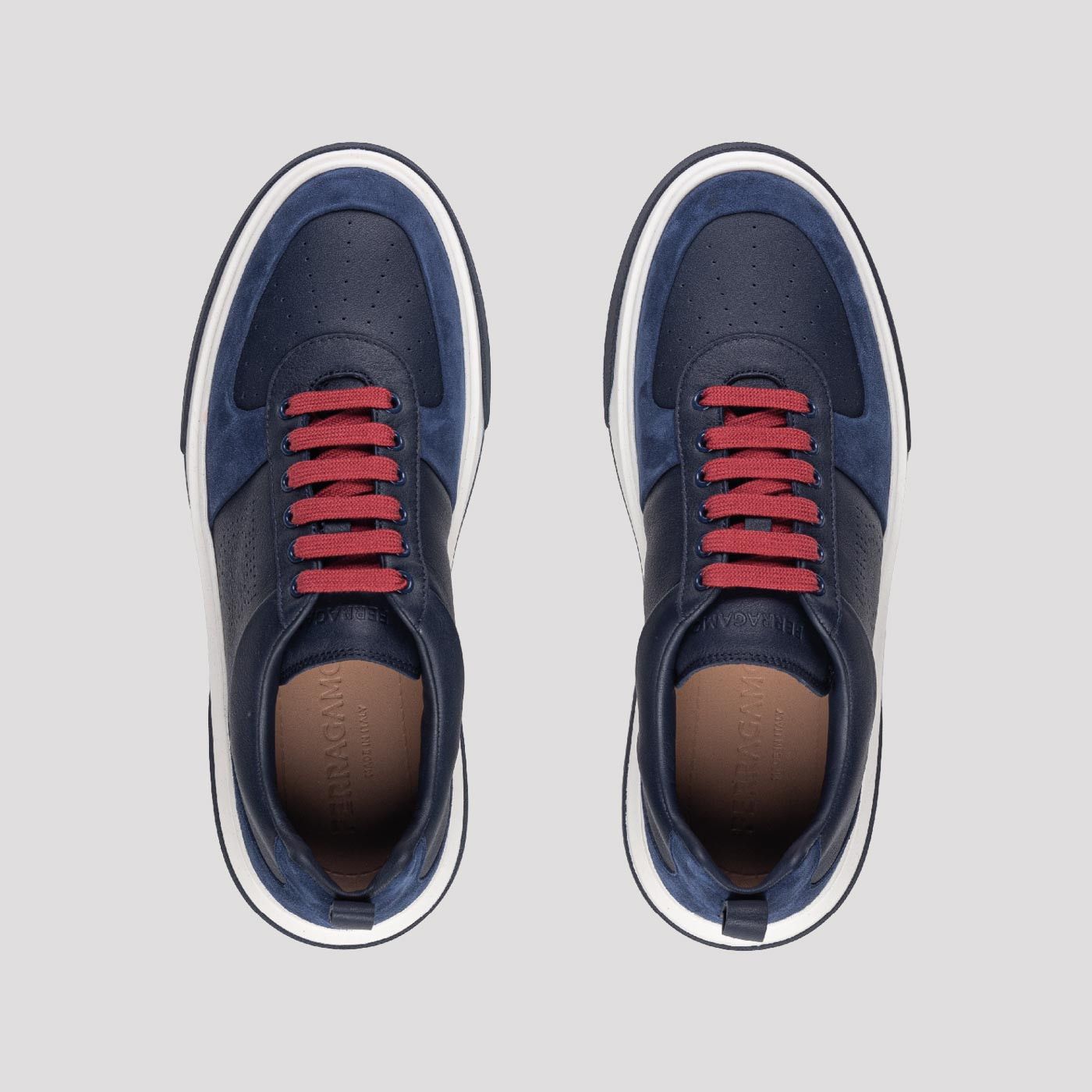 Salvatore Ferragamo o1s1rm0924 Gancini Low-Top Sneakers in Navy Blue/White Size US 11.5 / EU 44-45 - 4 Thumbnail