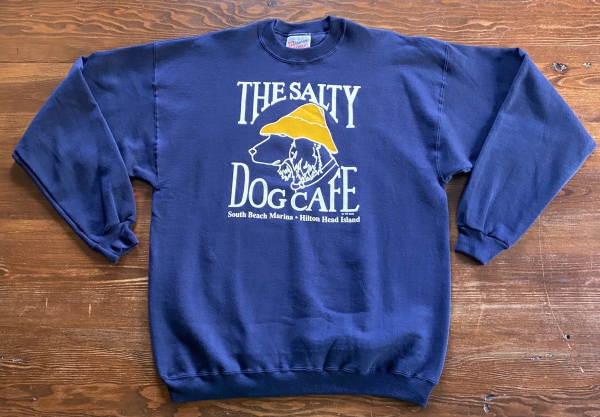 Hanes Vintage ‘89 The Salty Dog Cafe Navy Crewneck Sweatshirt Size US L / EU 52-54 / 3 - 2 Thumbnail