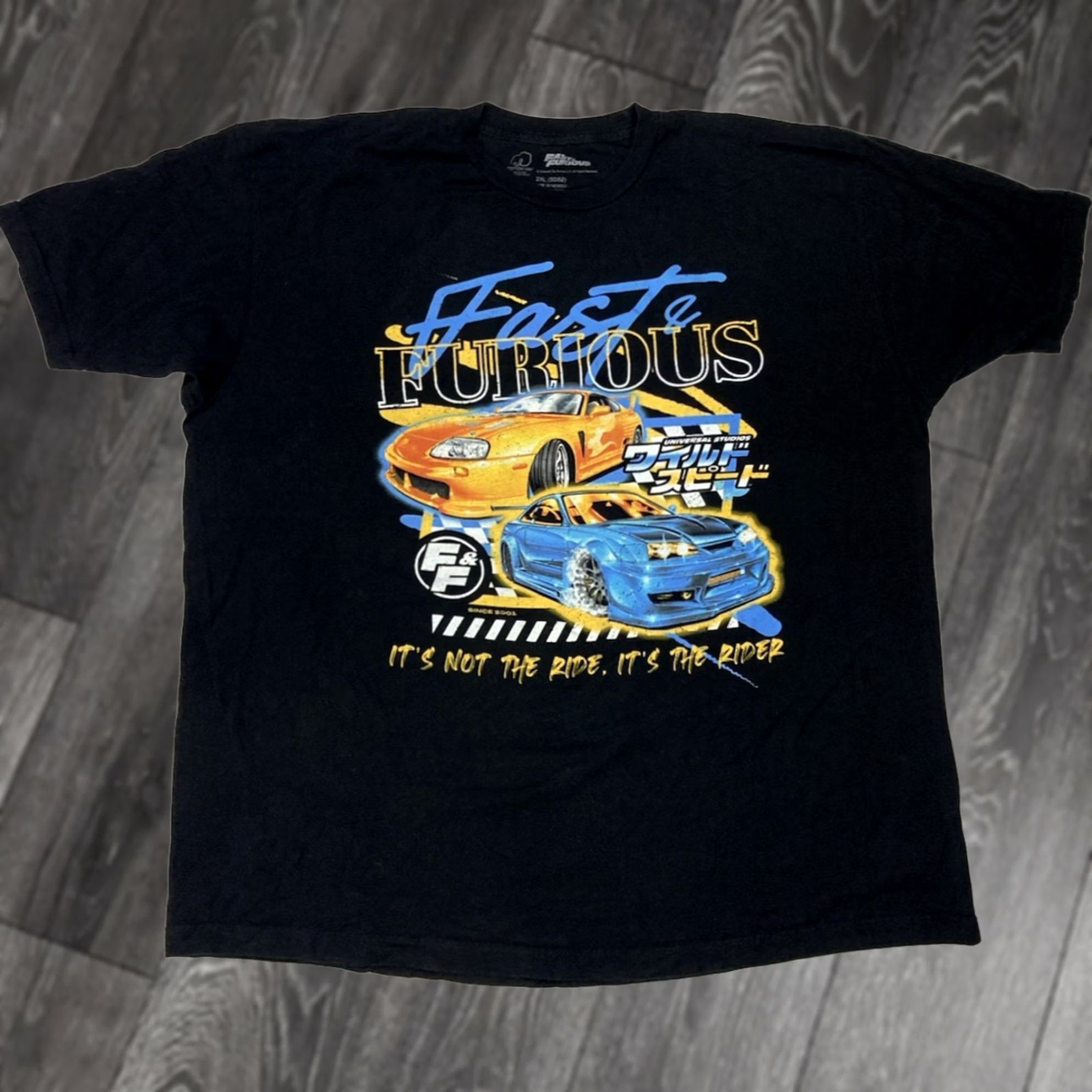 Fast & Furious T-Shirt Men 2XL Black It's Not The Ride It's The Rider Crew Neck Short Sleeve Graphic Print, Men's (Size Xxl)