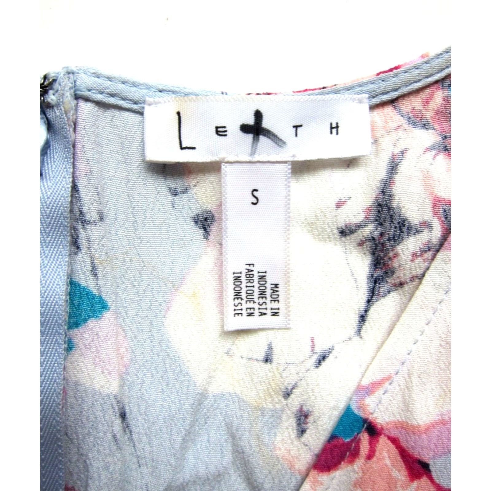 Vintage VINTAGE Leith Tank Dress Open Stomach Midi 100% Rayon Floral Blue Pink Green Small Size S / US 4 / IT 40 - 4 Thumbnail