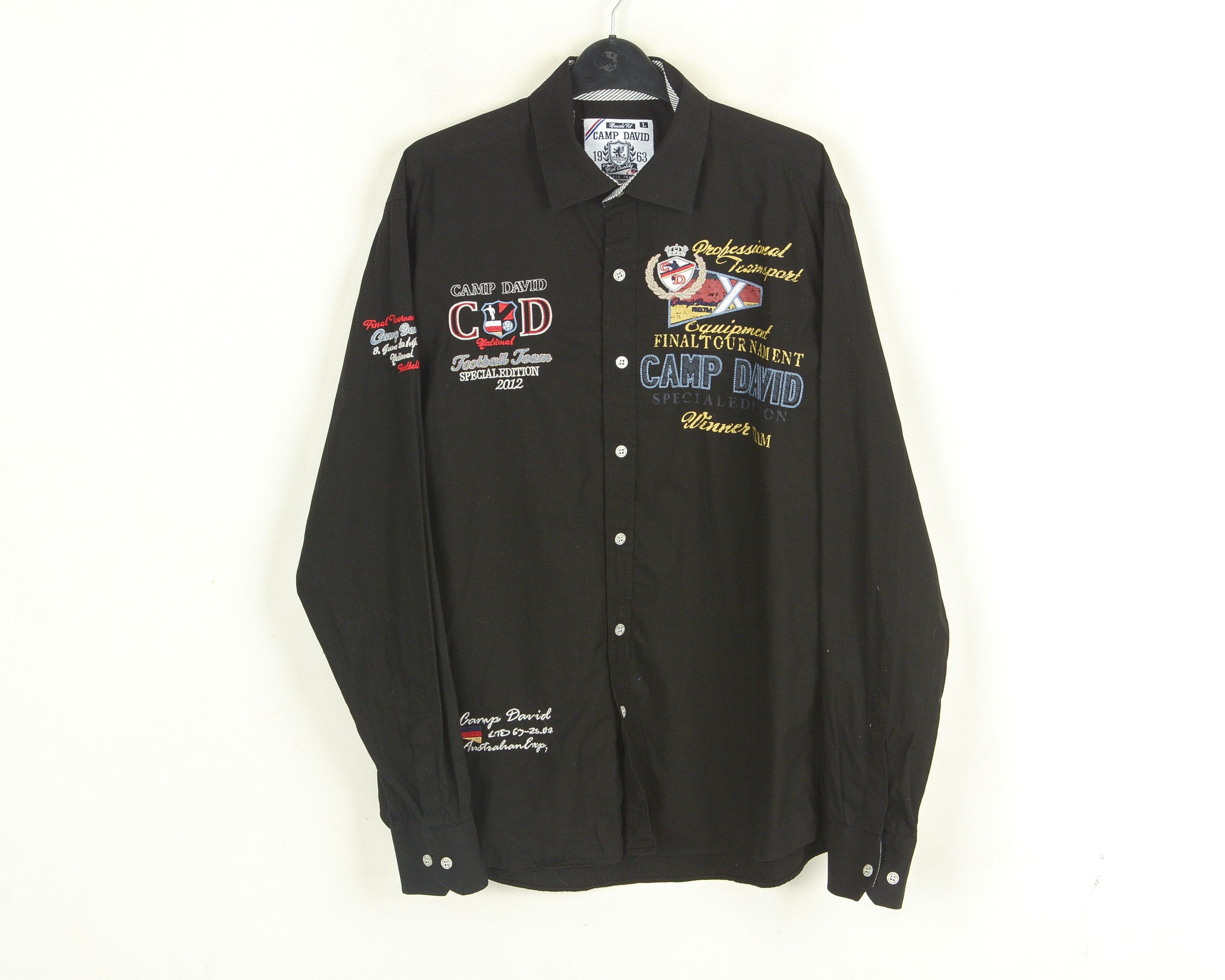 Camp David Men L Shirt Muscle Fit High Quality Casual Button Up Cotton Size US L / EU 52-54 / 3 - 1 Thumbnail