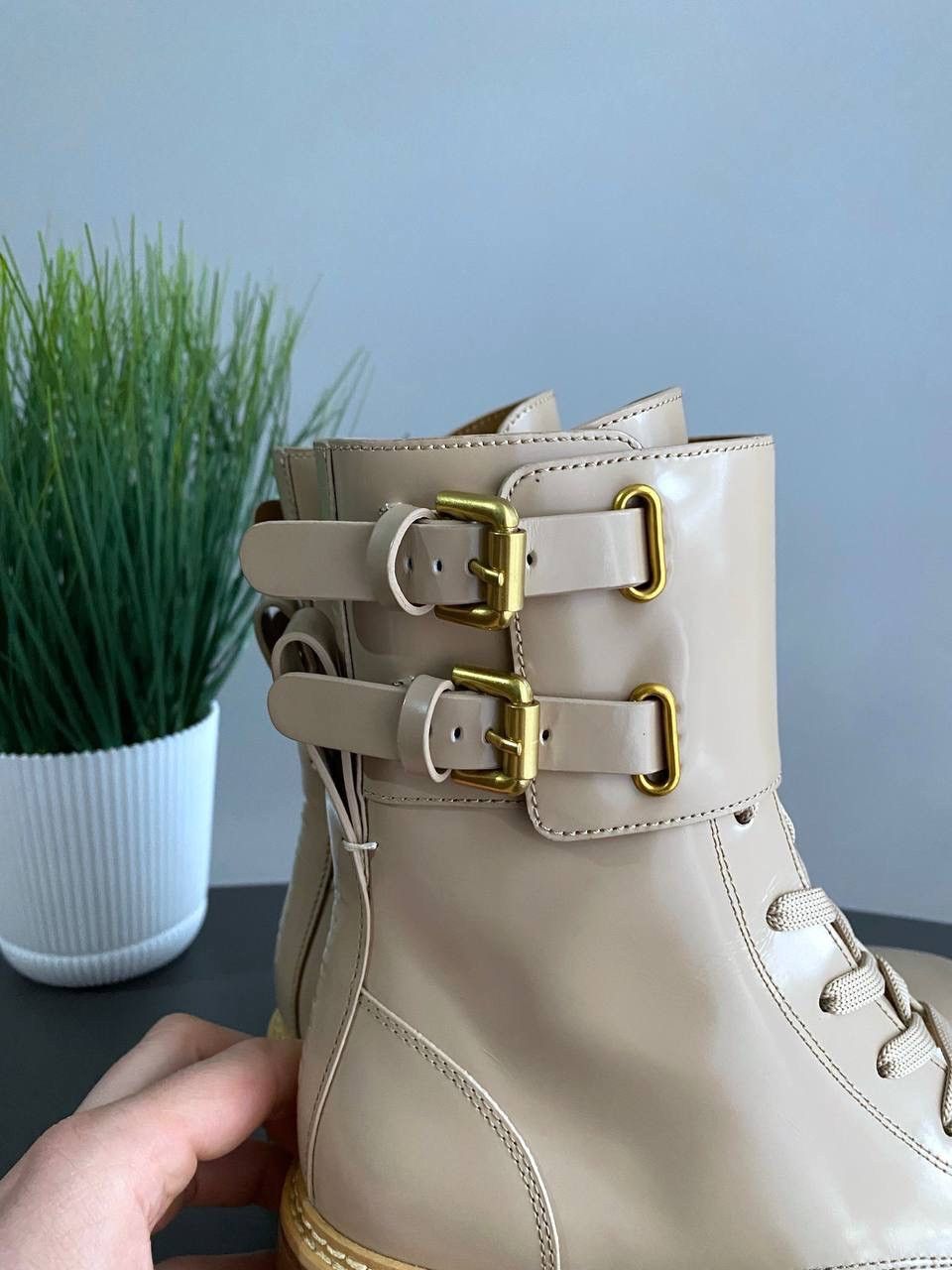 See by Chloe See By Chloe Mallory Lace Leather Buckle Combat Boots, 37 Size US 7 / IT 37 - 4 Thumbnail