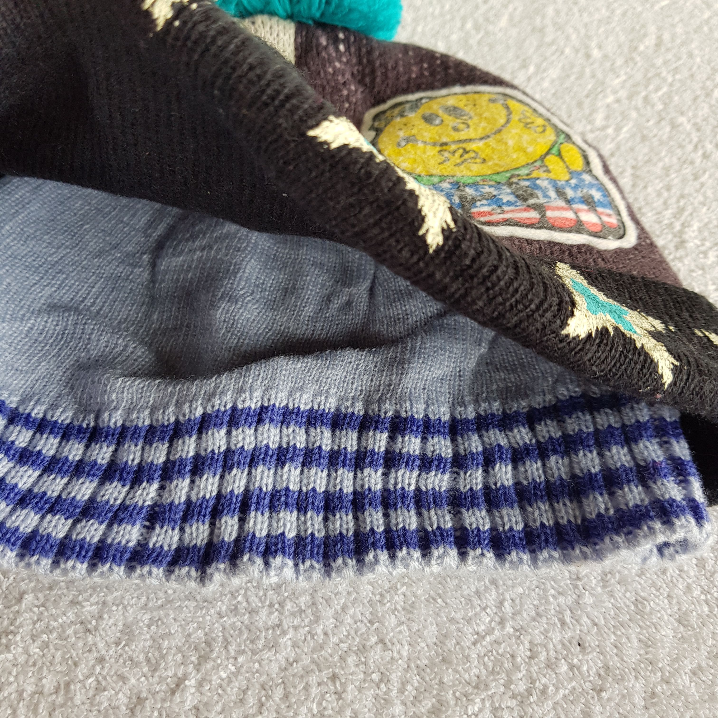 Grand Slam Vintage Woodstock Beanie Doubleside Pom Pom Snow Cap Hats. Size ONE SIZE - 7 Thumbnail