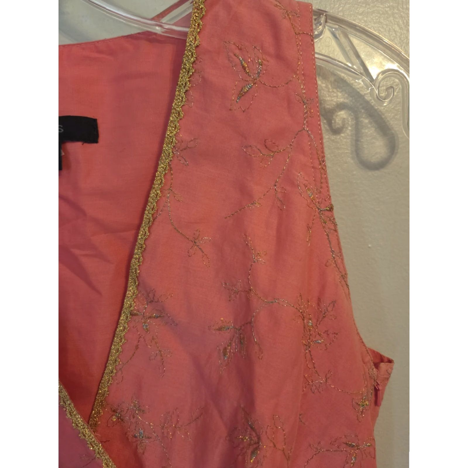 Express Express Dress Pink A-Line Women's 4 V-Neck Sleeveless Embroidered Knee Length Floral Size S / US 4 / IT 40 - 3 Thumbnail