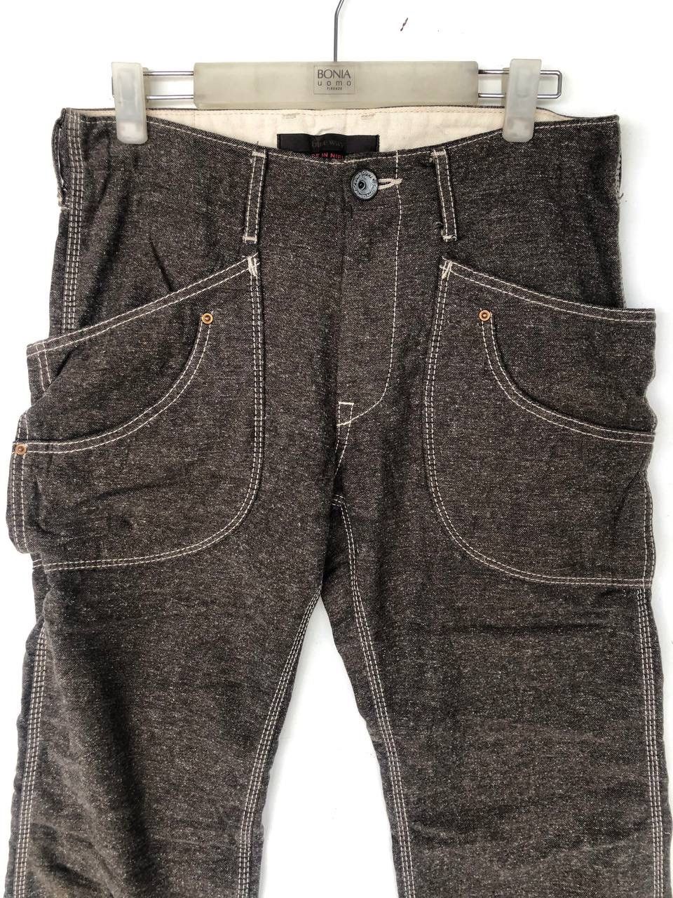 Japanese Brand Blue Way Japan Bush Pants Cargo Denim Jeans Wide Leg Flare Size US 31 - 4 Thumbnail