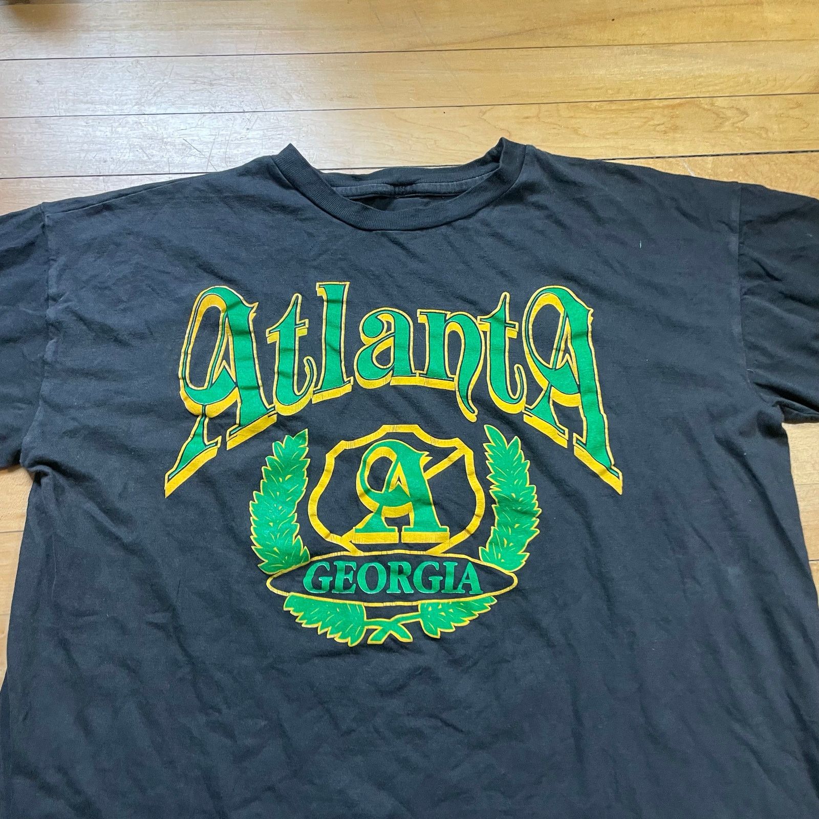 Vintage 90s Atlanta Georgia T Shirt Mens M L Black Single Stitch Size US L / EU 52-54 / 3 - 2 Thumbnail