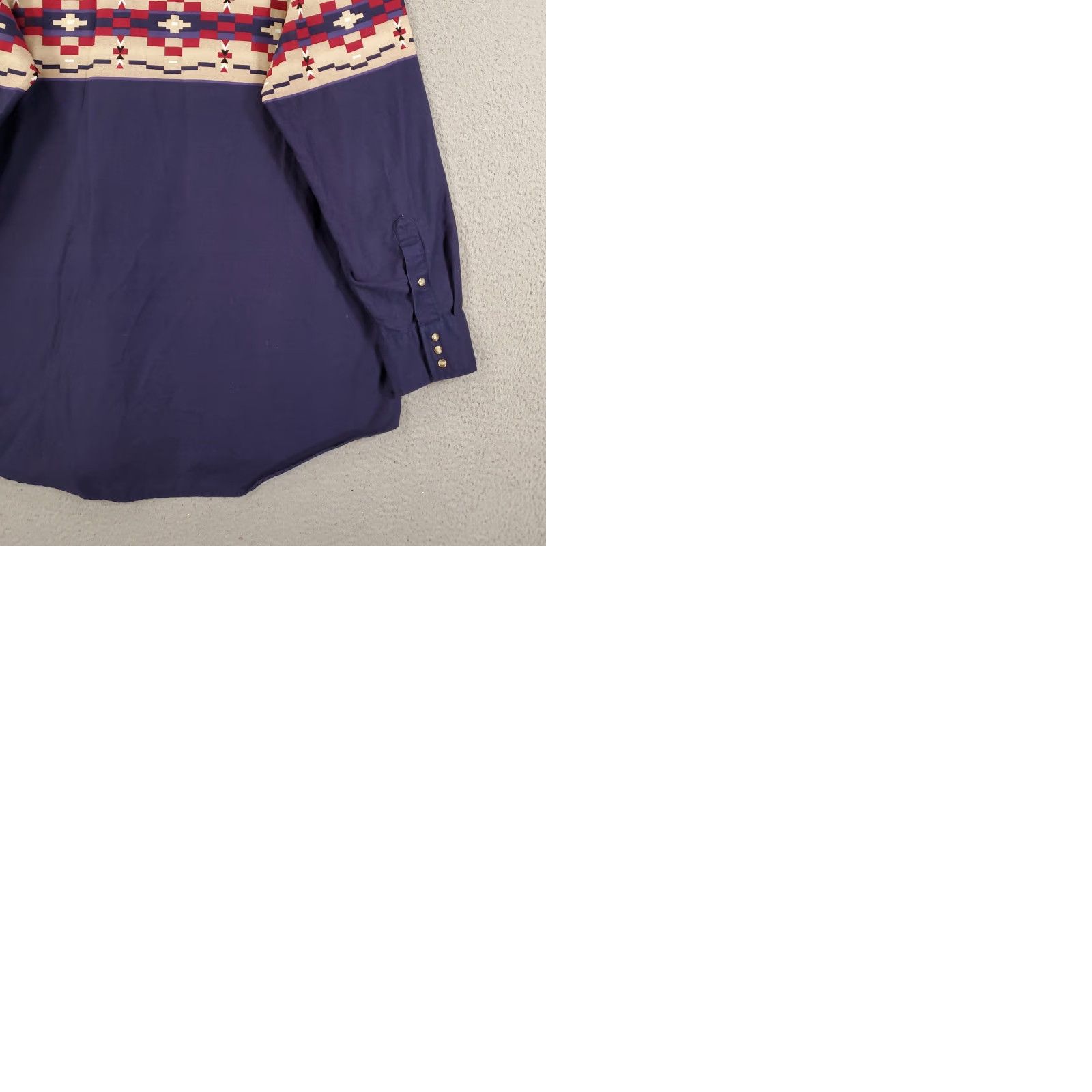 Vintage VINTAGE Express Rider Shirt Mens XL Navy Aztec Western Geometric Cowboy Long Sleeve Button-Up Pockets Size US XL / EU 56 / 4 - 9 Thumbnail