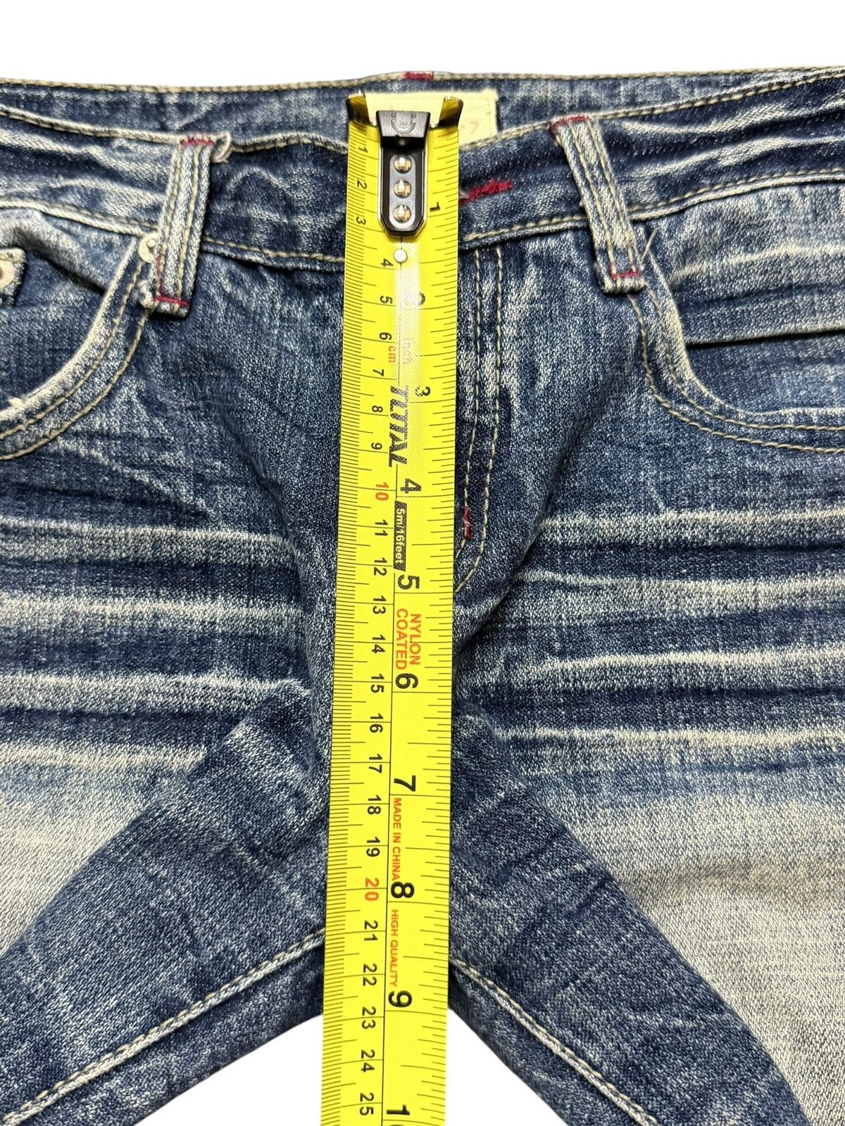 KMRii Vintage Japanese Brand Faded Thunder Wash Distress Loose Fit Size US 30 / EU 46 - 14 Thumbnail
