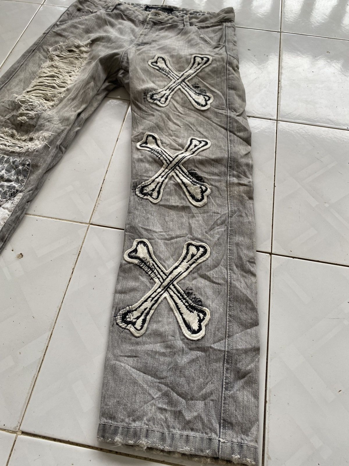 Japanese Brand Candy Stripper Patchwork Distressed Dope Jeans Size US 30 / EU 46 - 4 Thumbnail