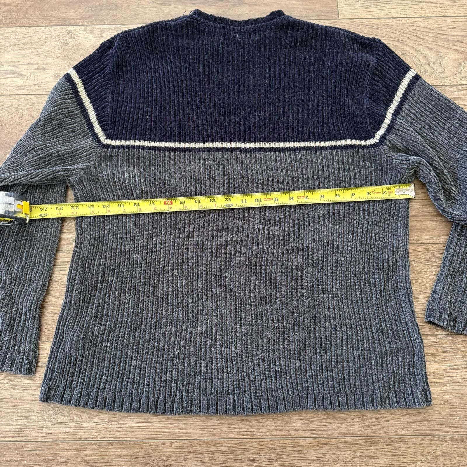 Other Vintage 90s White Out Acrylic Knit Striped Crewneck Sweater Size US XL / EU 56 / 4 - 5 Thumbnail