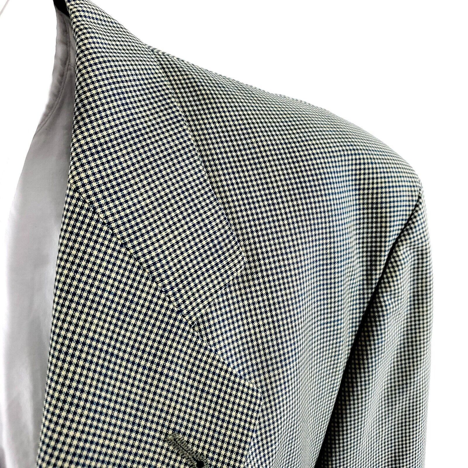 Hugo Boss Hugo Boss Tatlagia Wool 3 Button Blazer 42L Blue Cream Teal Size 42L - 2 Thumbnail