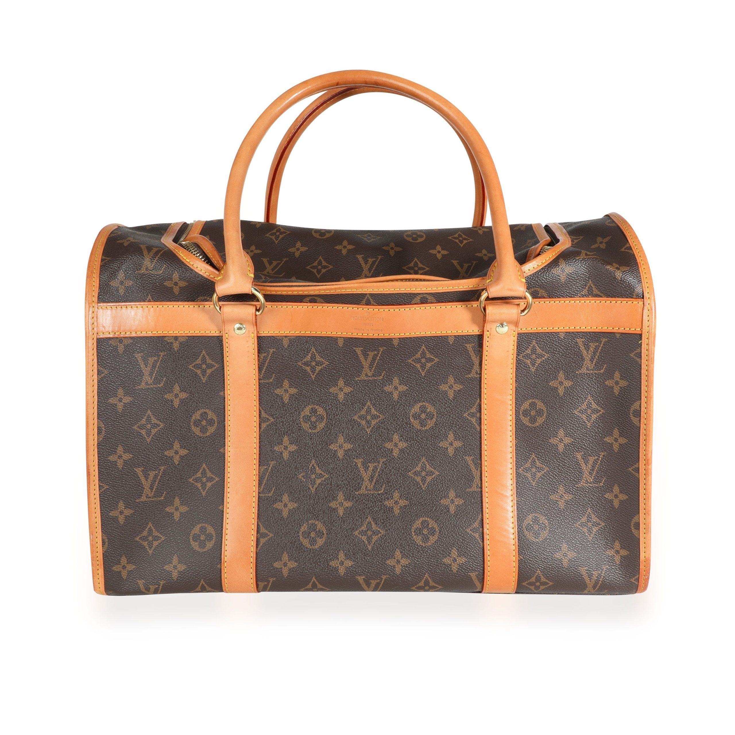 image of Louis Vuitton Monogram Canvas Dog Carrier 40 in Brown, Women's