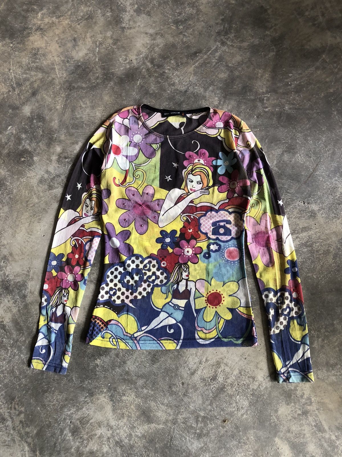 Cop Copine × Vintage Cop Copine Y2K vintage JPG style longsleeve Flower Girls top Size M / US 6-8 / IT 42-44 - 1 Thumbnail