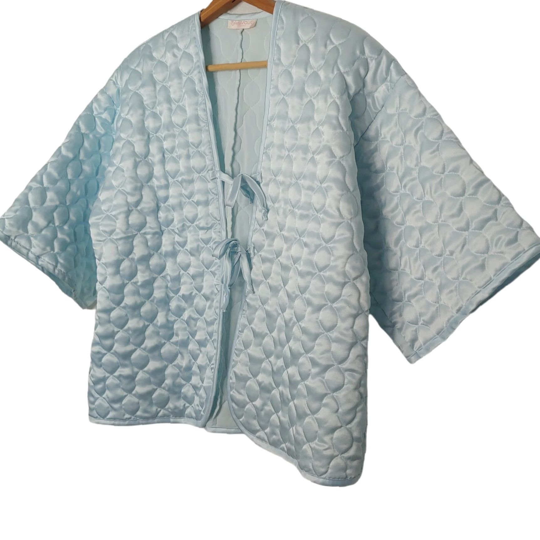 Vintage VINTAGE Sans Souchi Intimates Womens Small Sleep shirt Quilted Blue Tie Front Size S / US 4 / IT 40 - 2 Thumbnail