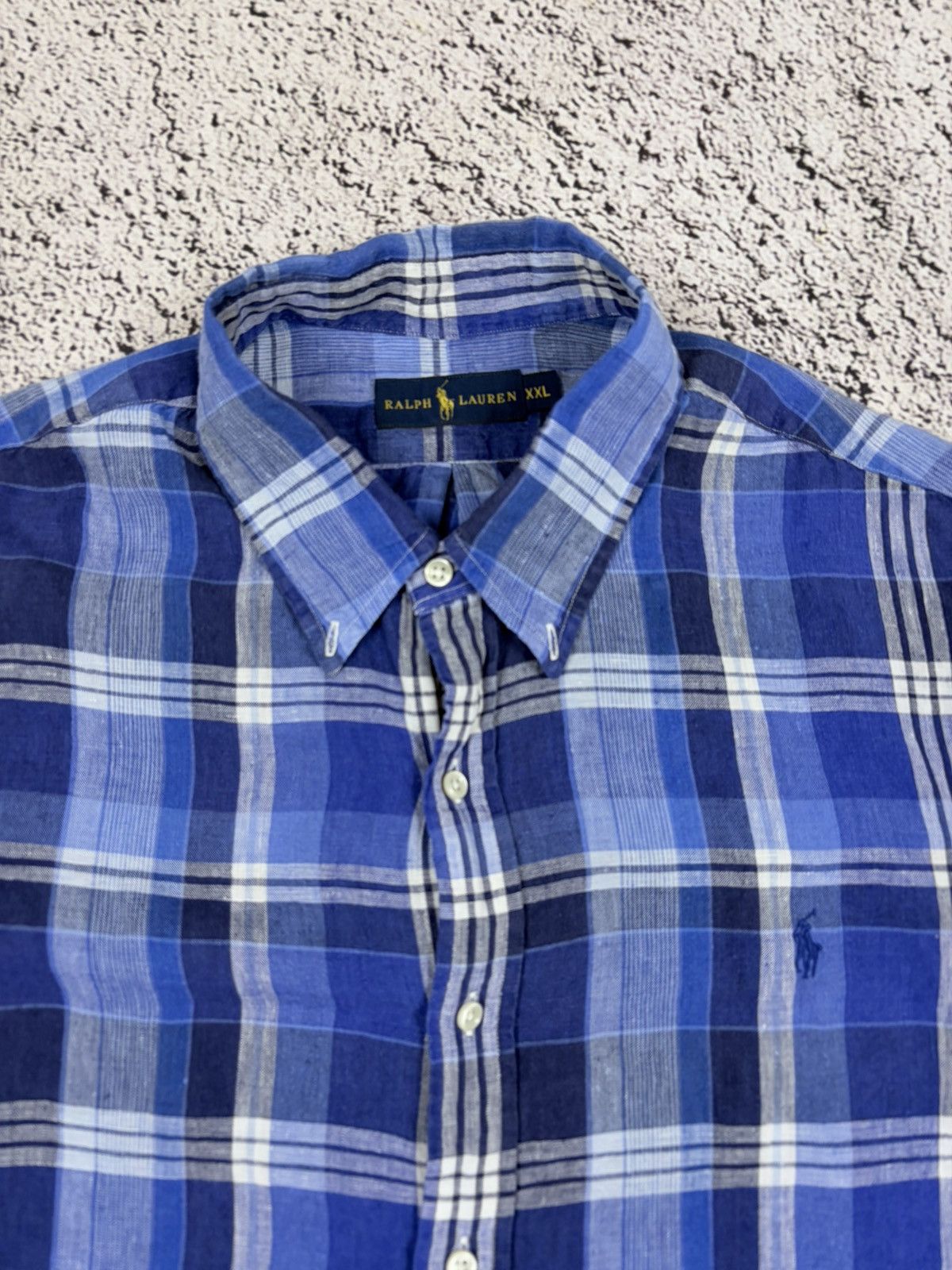 Ralph Lauren Polo Ralph Lauren 100% Linen Plaid Summer Shirt XXL Size US XXL / EU 58 / 5 - 4 Thumbnail