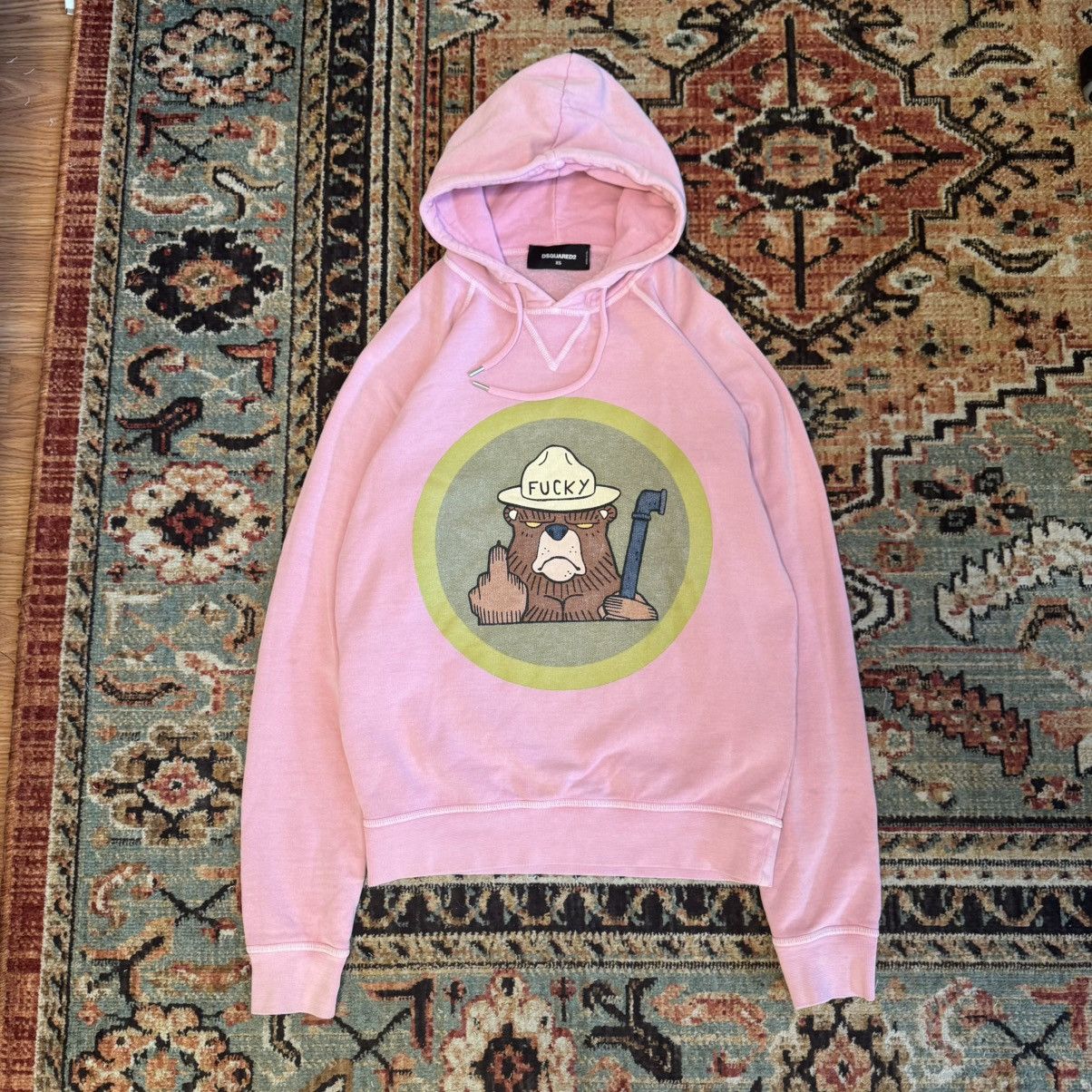 Dsquared2 DSquared2 “f*cky the bear” Pink Graphic Hoodie Streetwear XS Size US XS / EU 42 / 0 - 1 Thumbnail