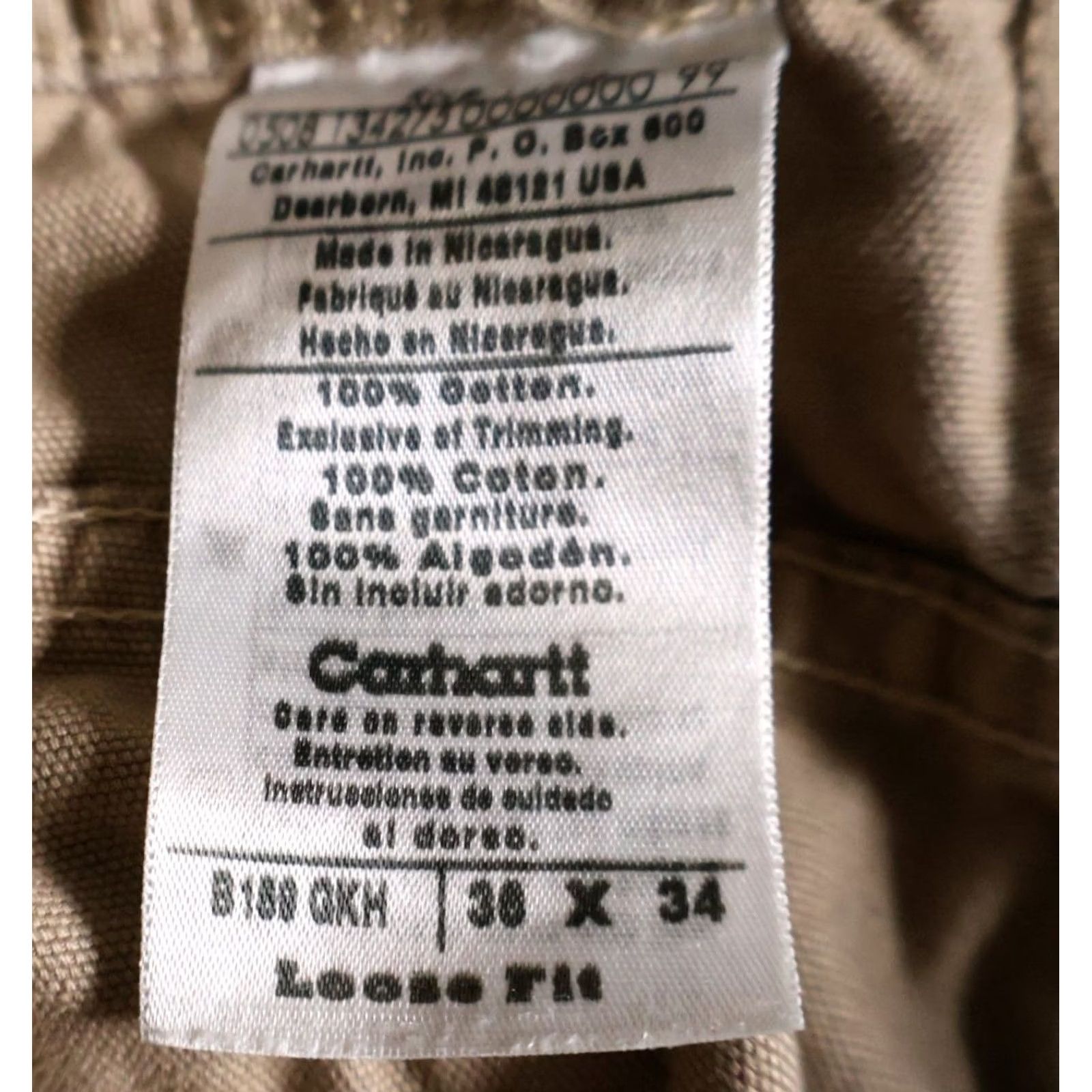 Carhartt Carhartt Carpenter Pants Men's 34 x 33 Loose Canvas Beige B159 GKH (36/34 Tag) Size US 34 / EU 50 - 3 Thumbnail