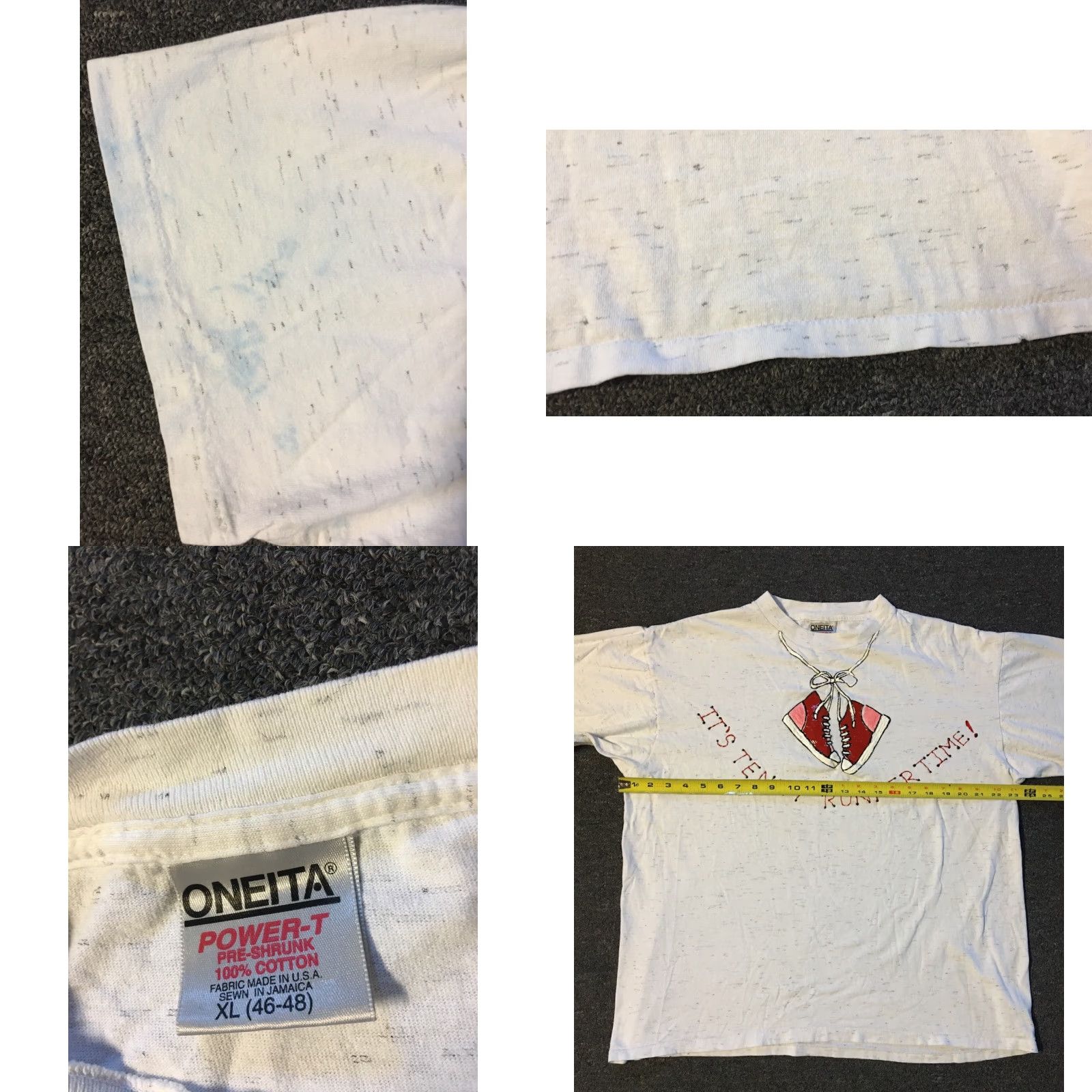 Vintage VINTAGE Its Tenny Running Time Shirt L White 80s 90s Sports Track & Field PE Funny Shirt Mens Size US L / EU 52-54 / 3 - 8 Thumbnail