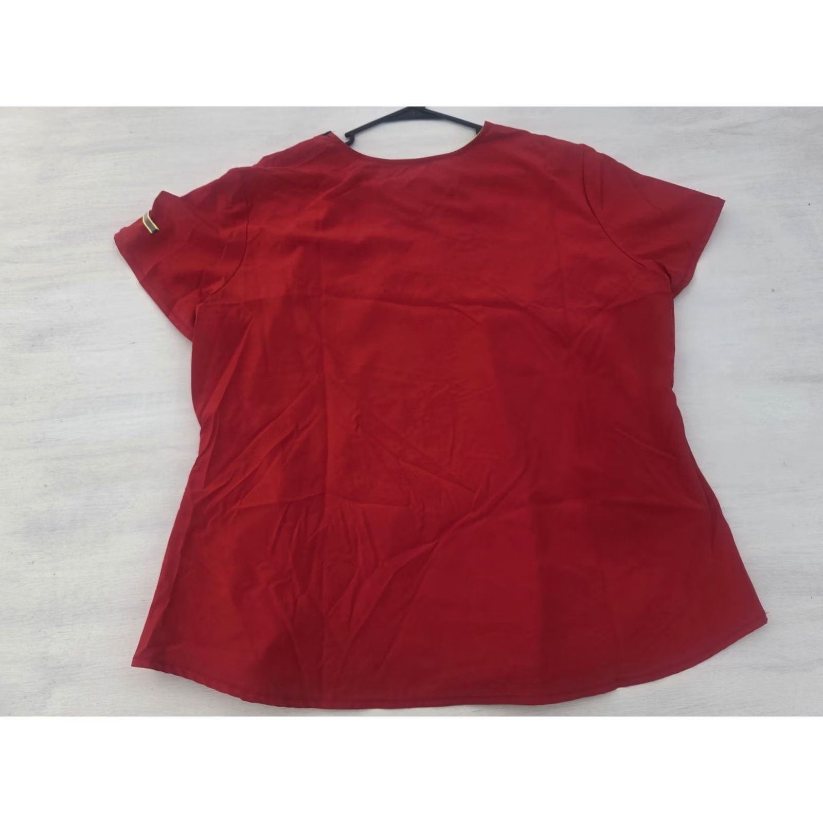Vintage Scrubstar Scrub Top Womens 2XL Red V-neck Short Sleeve Medical Nurse Work Shirt Size XXL / US 16-18 / IT 52-54 - 7 Thumbnail