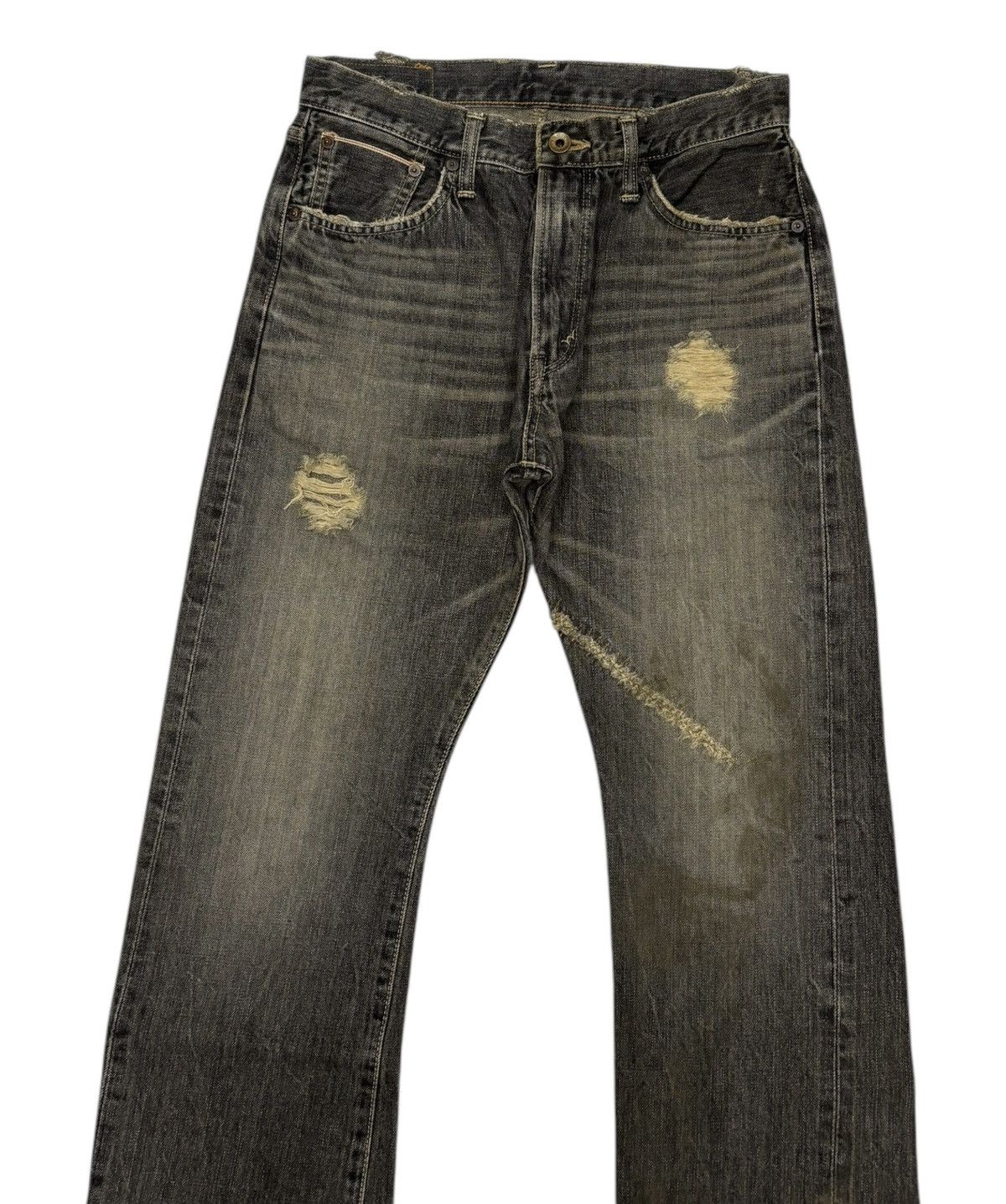 14th Addiction Flare Jeans Edwin 505s Selvedge Mud Wash Flare Denim Jeans Size US 29 - 4 Thumbnail