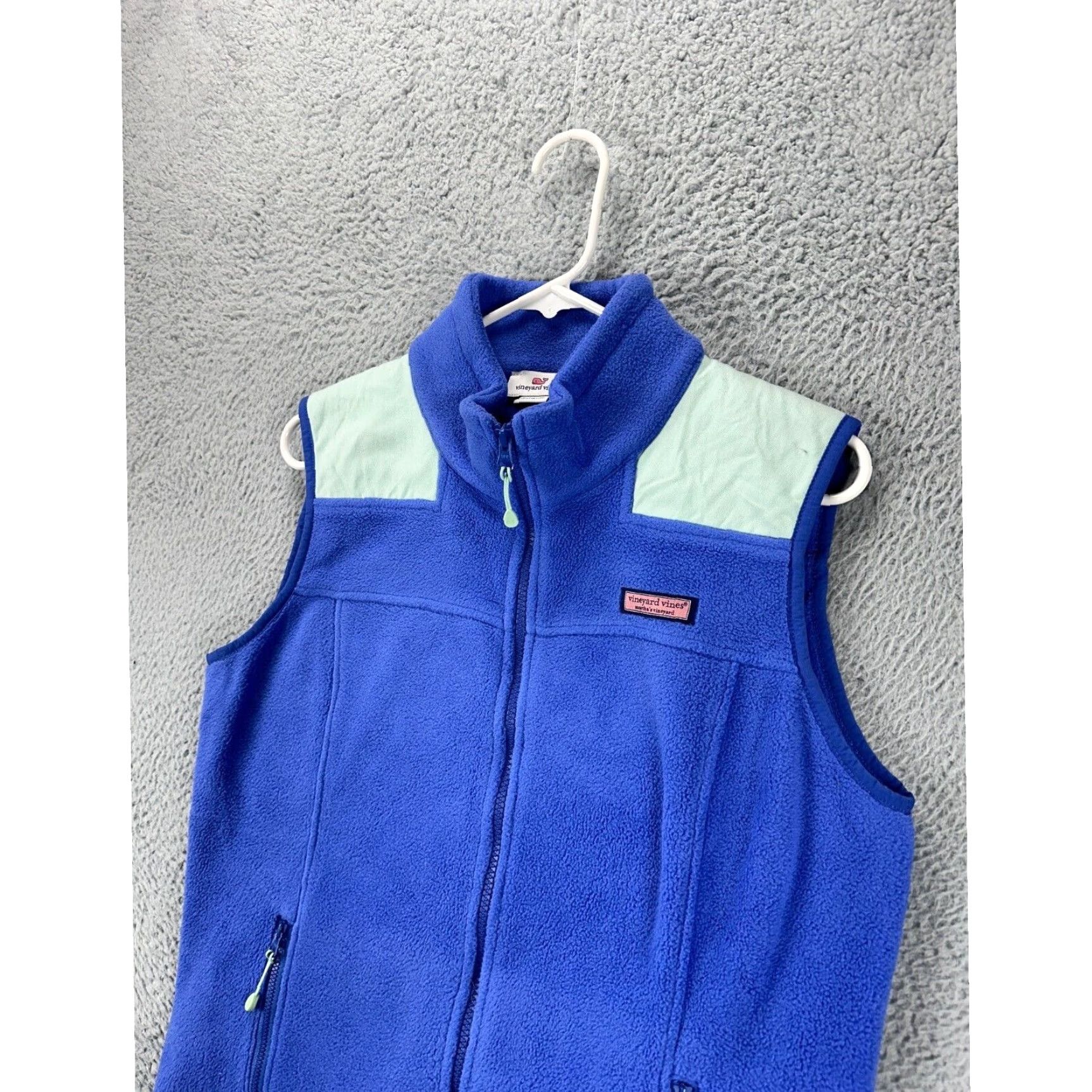 Vineyard Vines Vineyard Vines Vest Adult Medium Blue Colorblock Full Zip Fleece Pocket Mens Size US M / EU 48-50 / 2 - 4 Thumbnail