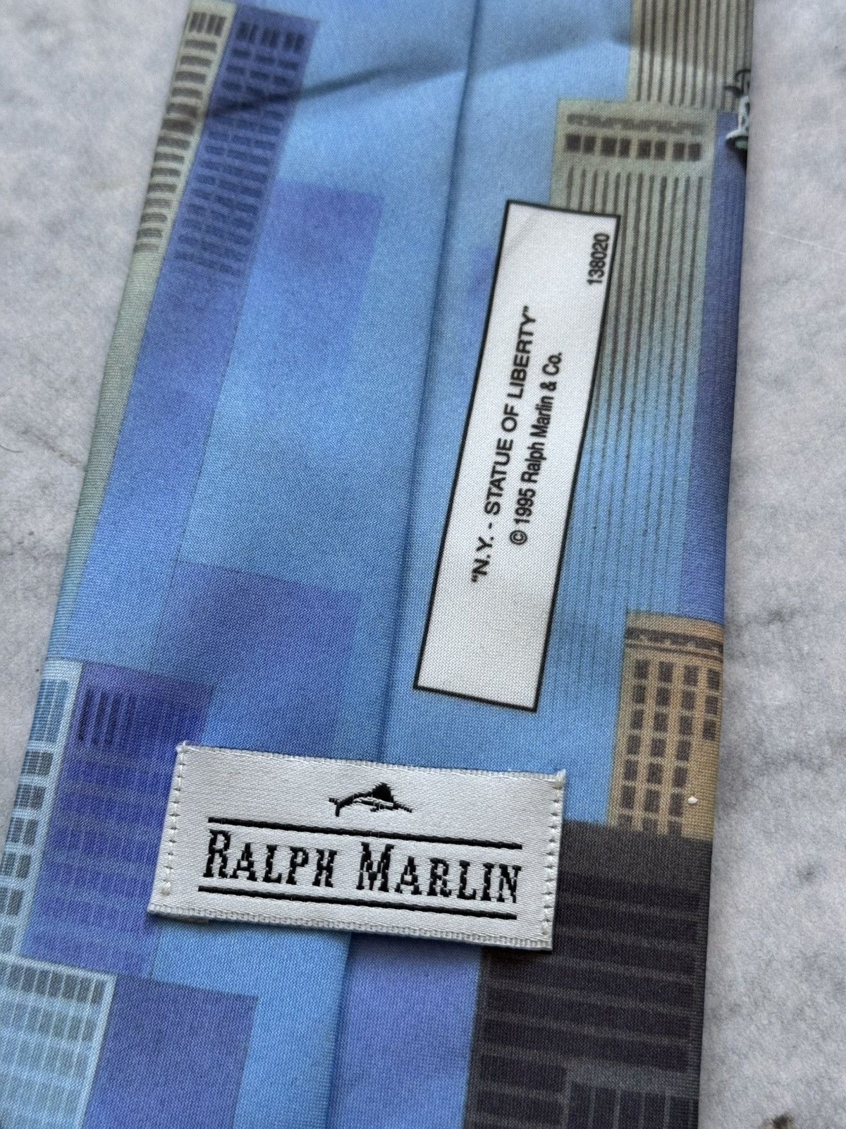 Ralph Marlin × Vintage RARE☄️Ralph Marlin tie NY STATUE of LIBERTY 1995 Vintage Size ONE SIZE - 3 Thumbnail