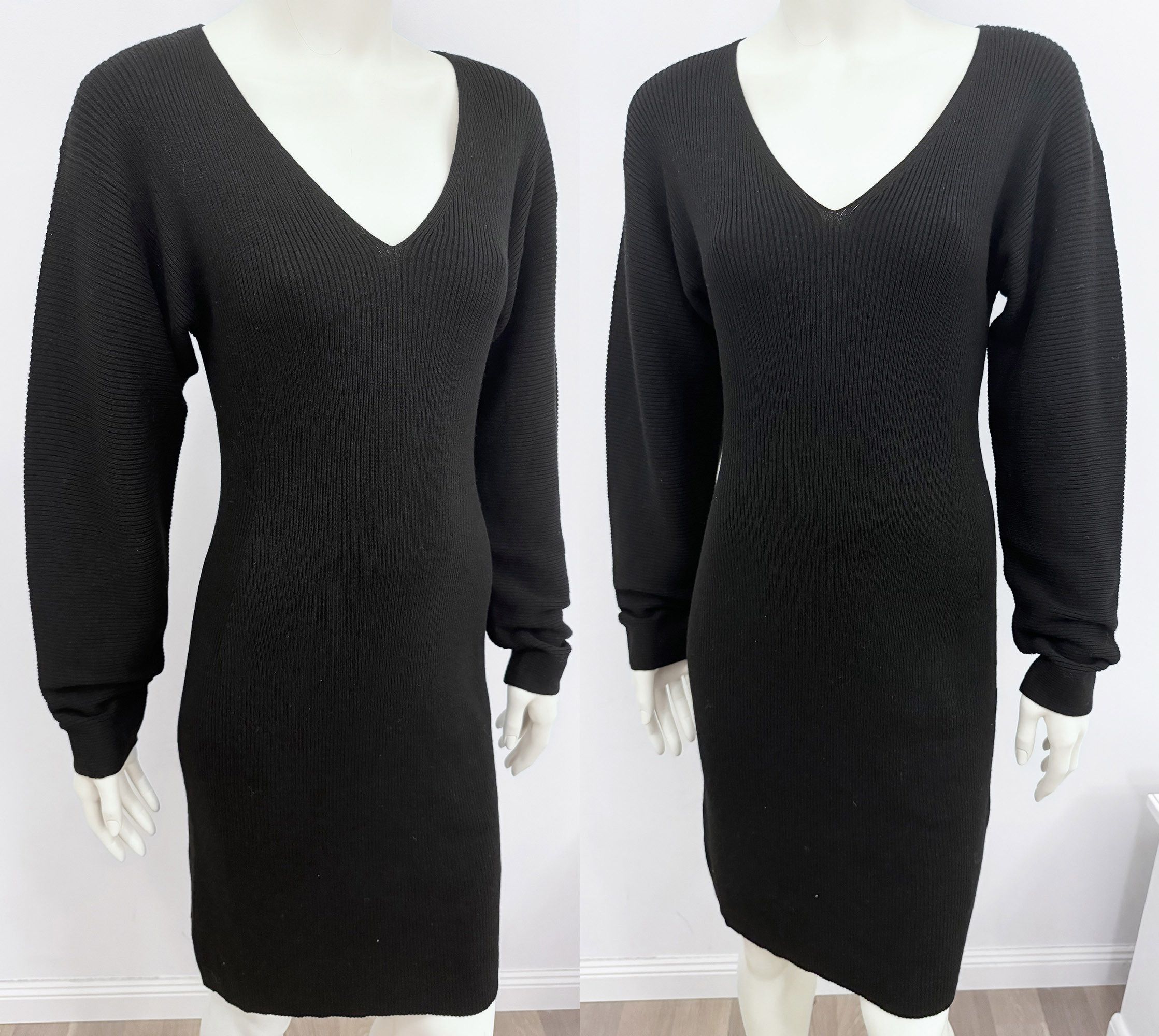 Scotch & Soda Scotch & Soda ribbed knit midi dress in black size S Size S / US 4 / IT 40 - 4 Thumbnail