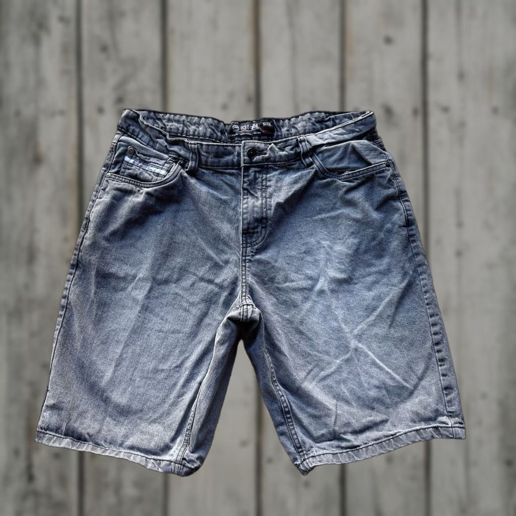 Ecko Unltd. VINTAGE Ecko Unltd Baggy Shorts Bermuda Mens 36 Gray Denim Cotton 90s Grunge Hip Hop Relaxed Inseam 12" Embroidered Pockets Mens Size US 36 / EU 52 - 1 Thumbnail