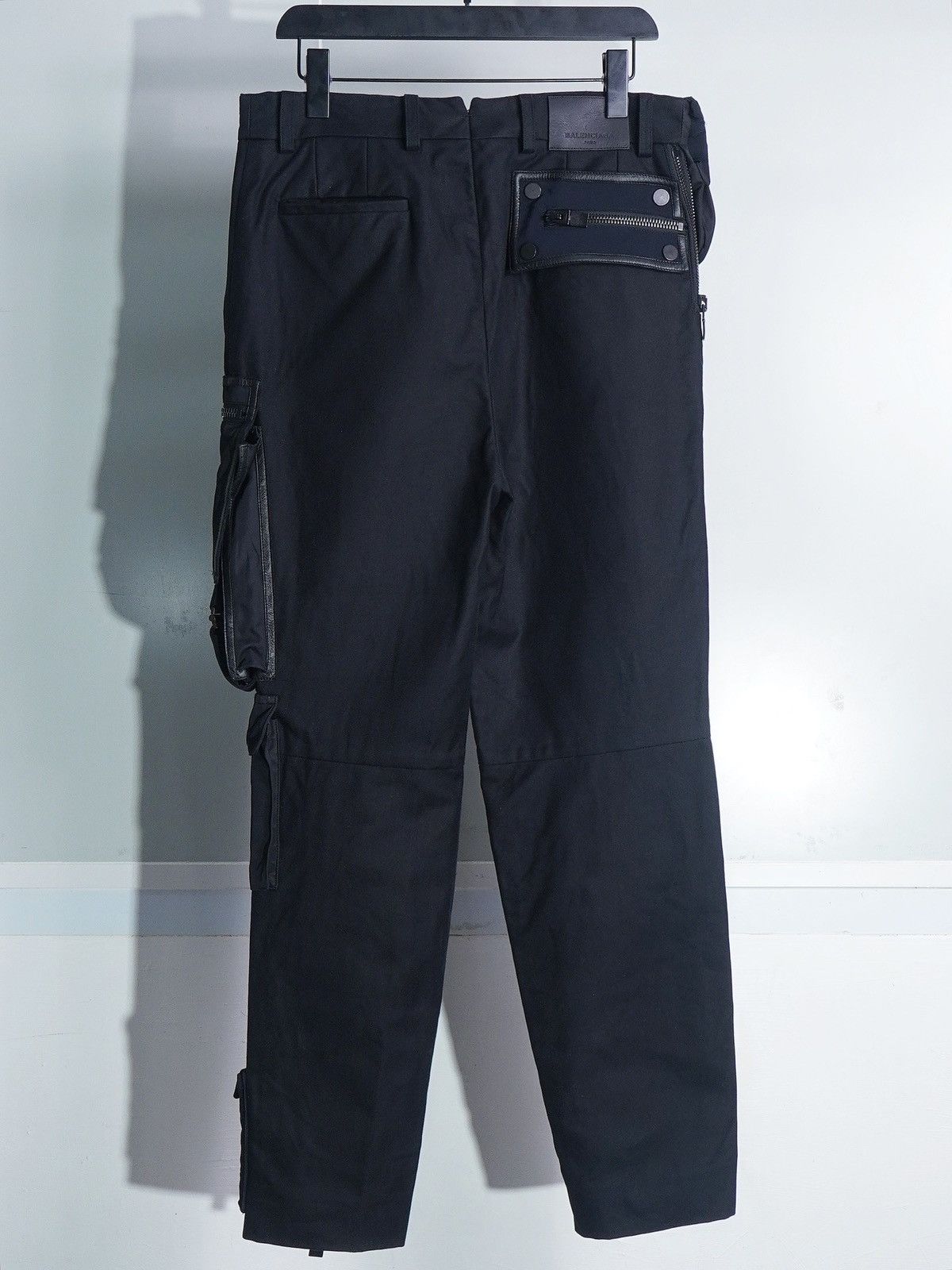 Balenciaga SS16 Tapered Leather-Satin Cargo Pants Size US 33 - 3 Thumbnail