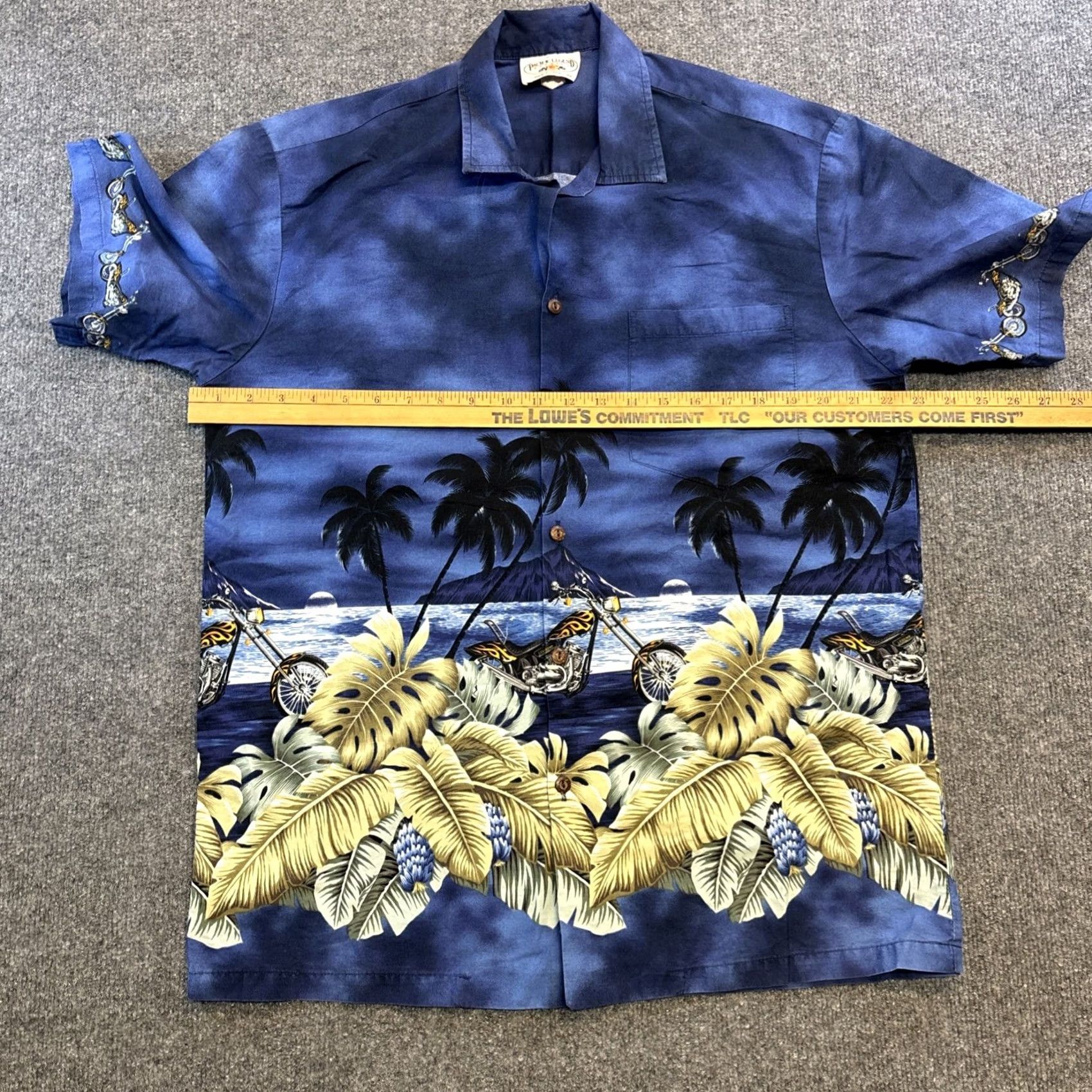 Vintage VINTAGE Legend Hawaiian Shirt Men’s Large Blue Floral Motorcycle Aloha Shirt Short Sleeve Button-Up Casual Beach Tropical adm Size US L / EU 52-54 / 3 - 6 Thumbnail