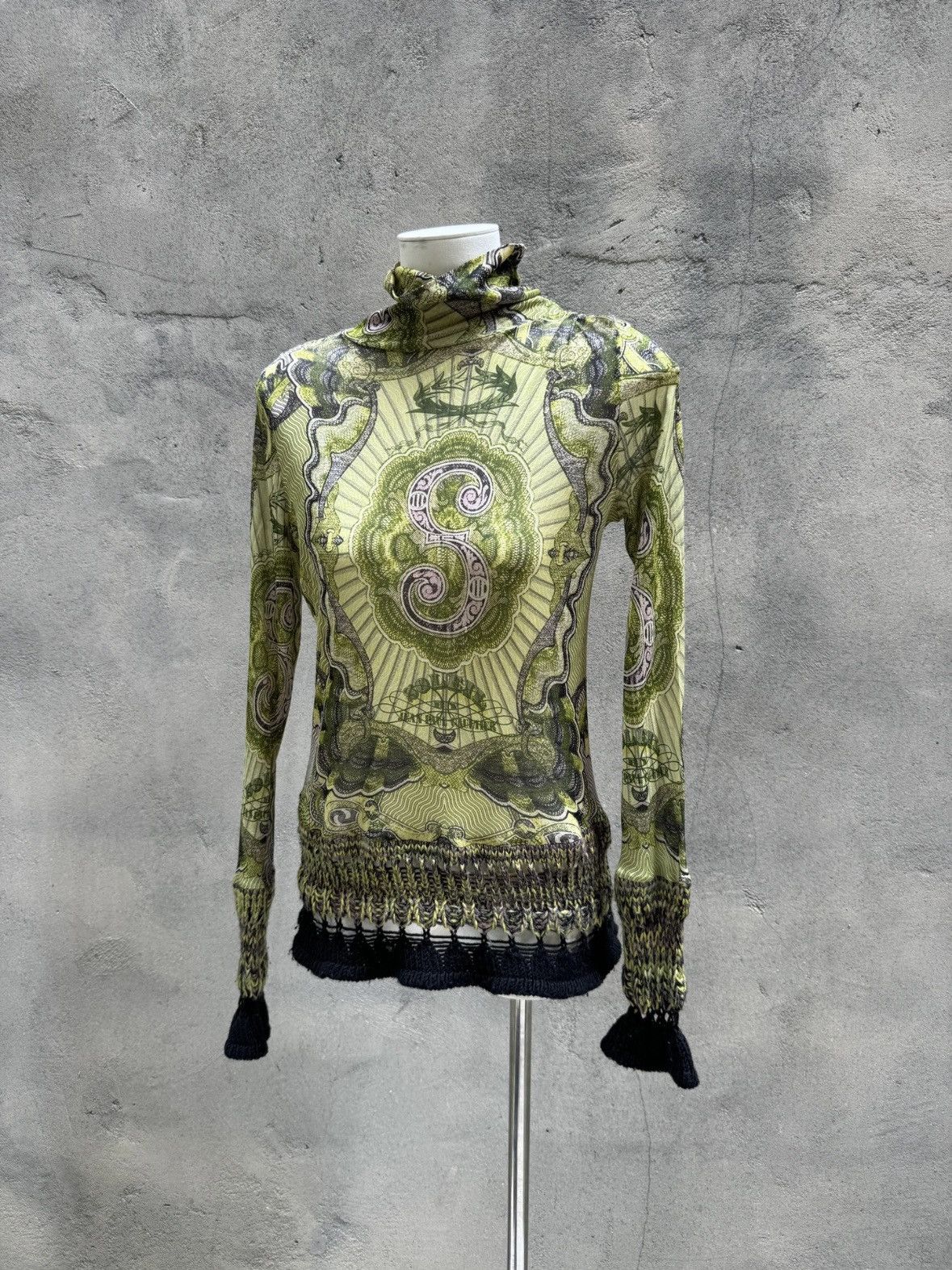 Jean Paul Gaultier Green Gragon tank top 00s vintage