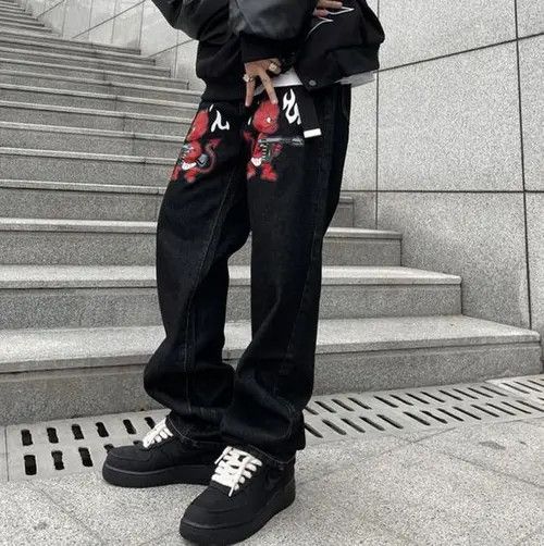 Other Devil Graphic Black Denim Jeans Size US 34 / EU 50 - 8 Thumbnail