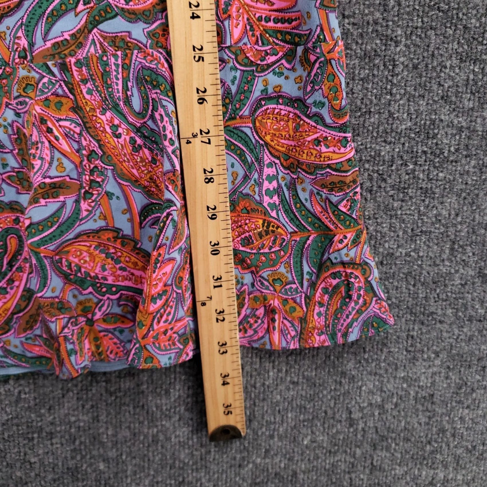 J.Crew J.CREW Dress Womens 2 Pink Orange Paisley Silk Mini Shift Flutter Sleeve Lined Size XS / US 0-2 / IT 36-38 - 5 Thumbnail